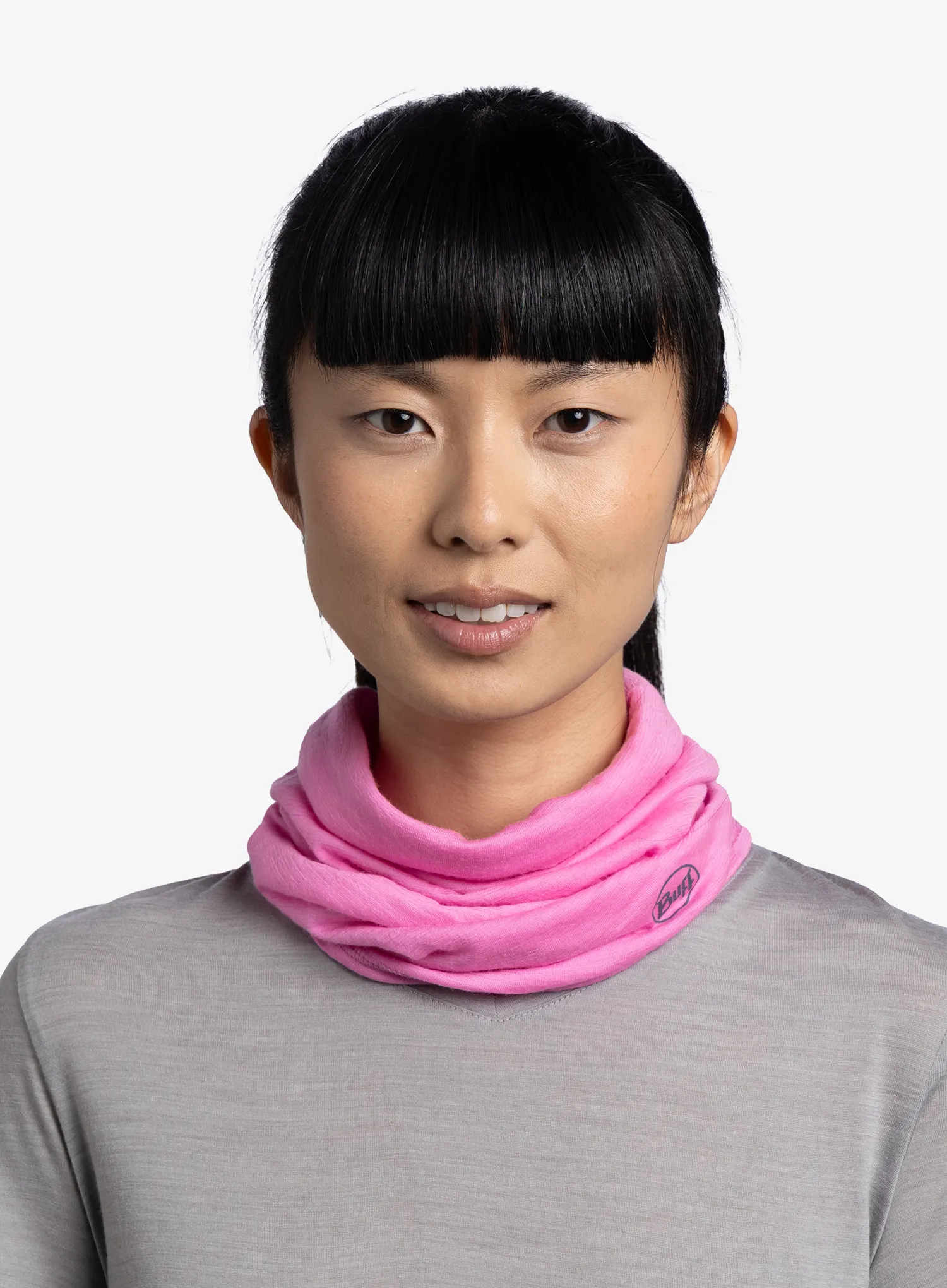 Bandana multifunctionala Buff Lightweight Merino Wool - solid fluor fuchsia