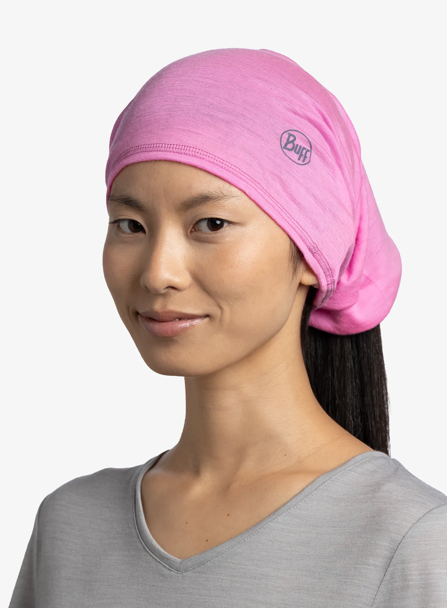 Bandana multifunctionala Buff Lightweight Merino Wool - solid fluor fuchsia