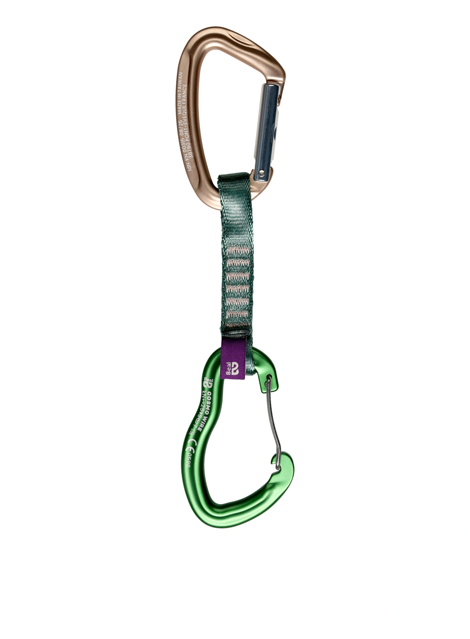 Buclă echipată escalada Beal Zest 11 cm - green