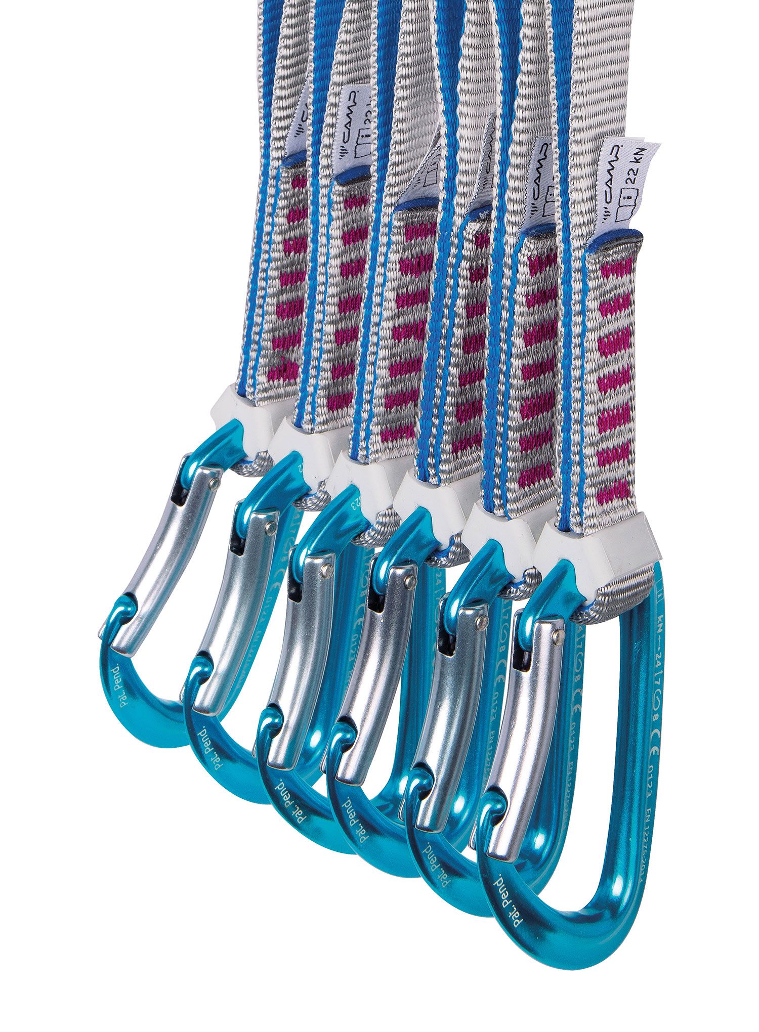 Bucle echipate Camp Orbit Express KS 18 cm 6-Pack - grey/blue/fuchsia