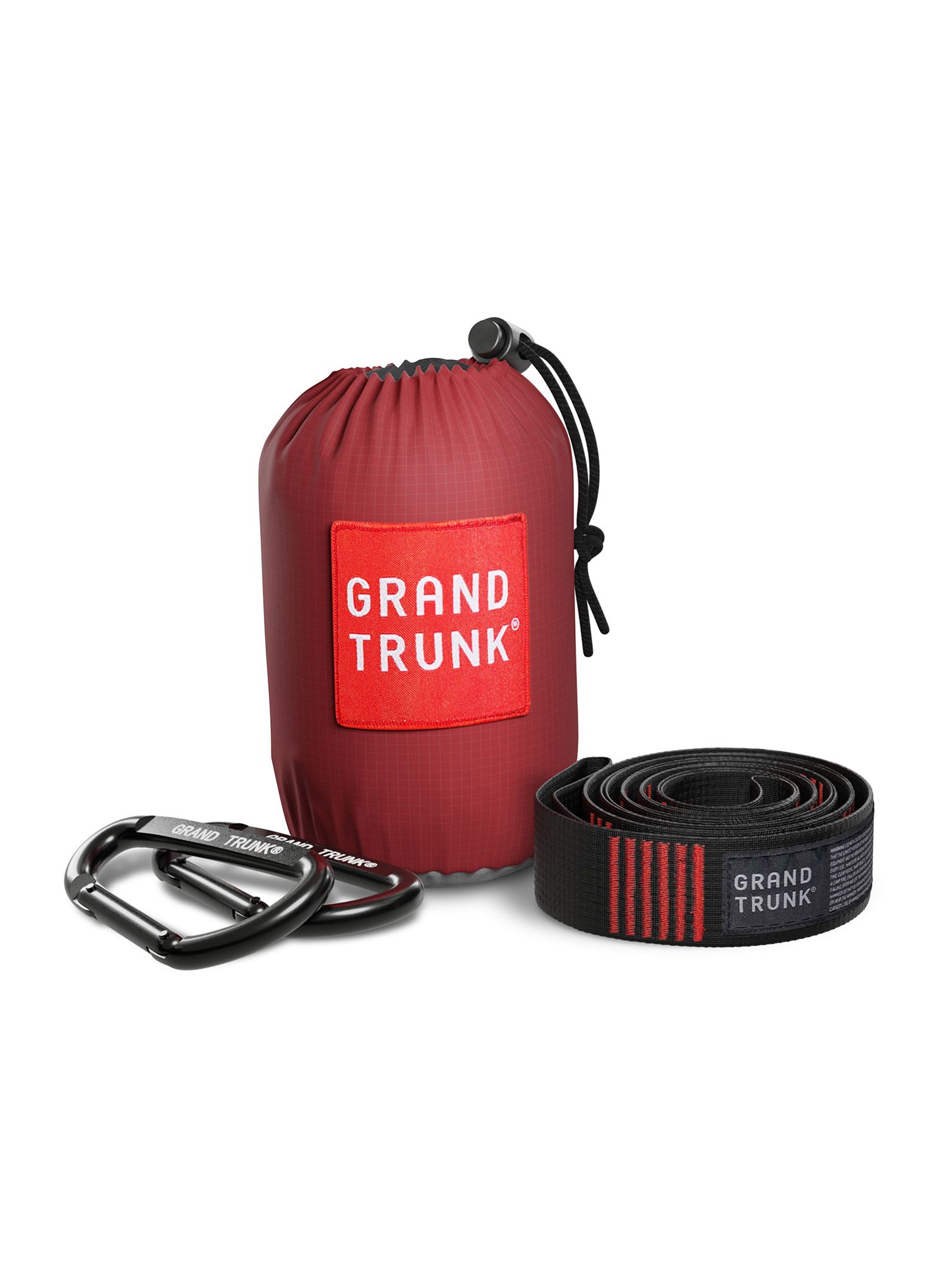 Hamac de voiaj Grand Trunk Double Deluxe Parachute Nylon with Straps - crimson/charcoal