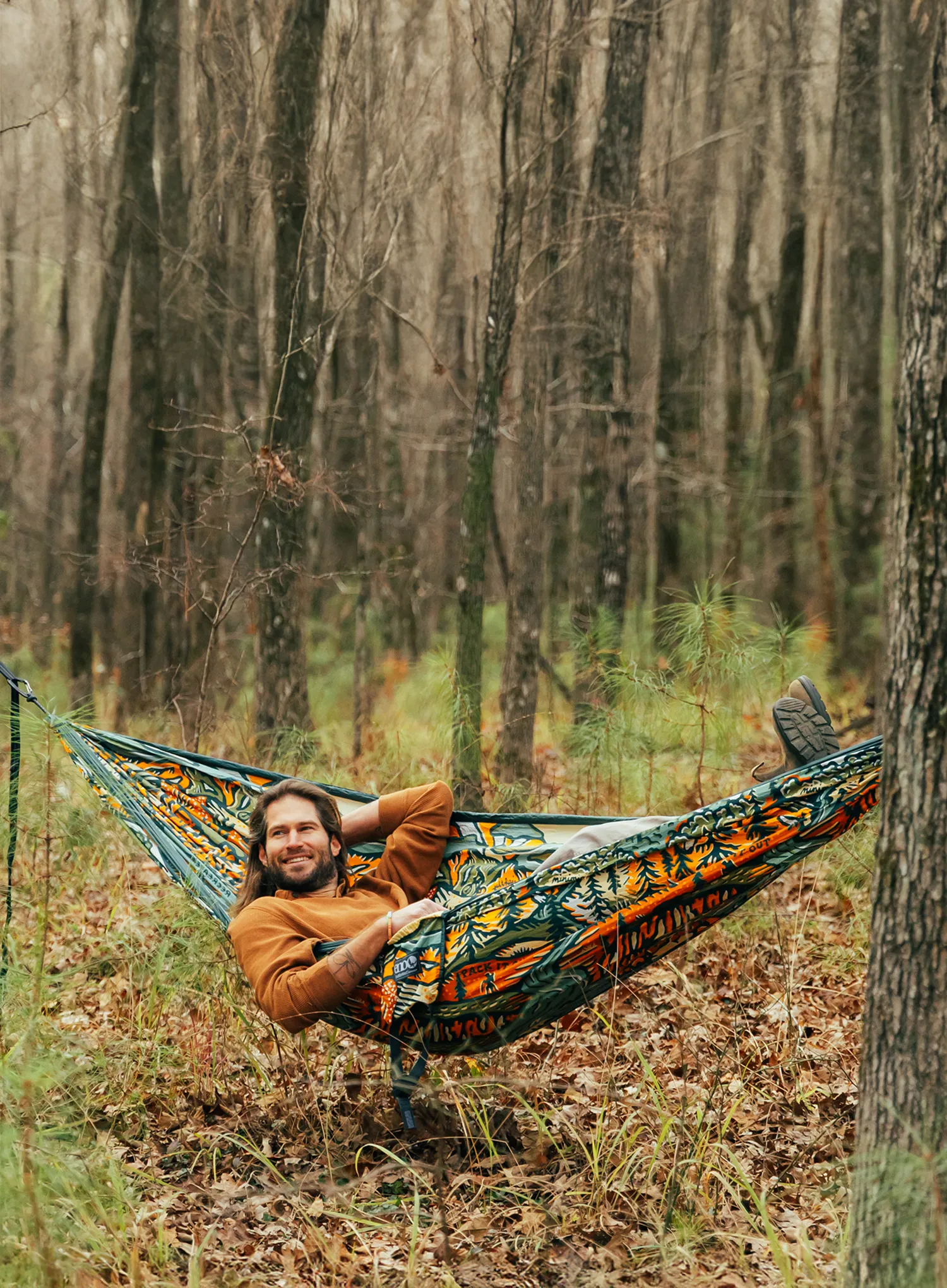 Hamac 2 persoane ENO DoubleNest Print - Giving Back Hammock - keep it wild/spruce
