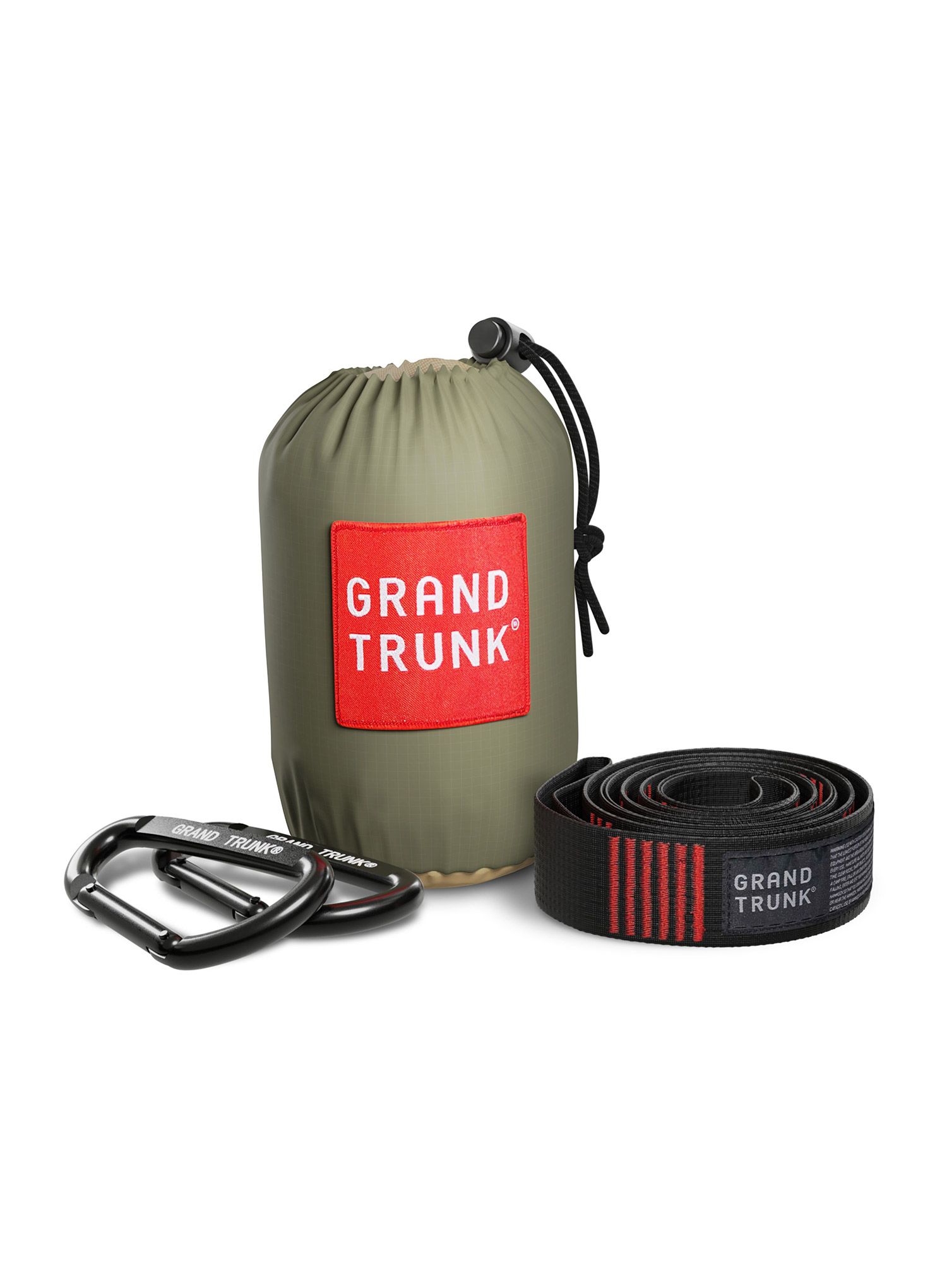 Hamac de voiaj Grand Trunk Double Deluxe Parachute Nylon with Straps - olive/khahi