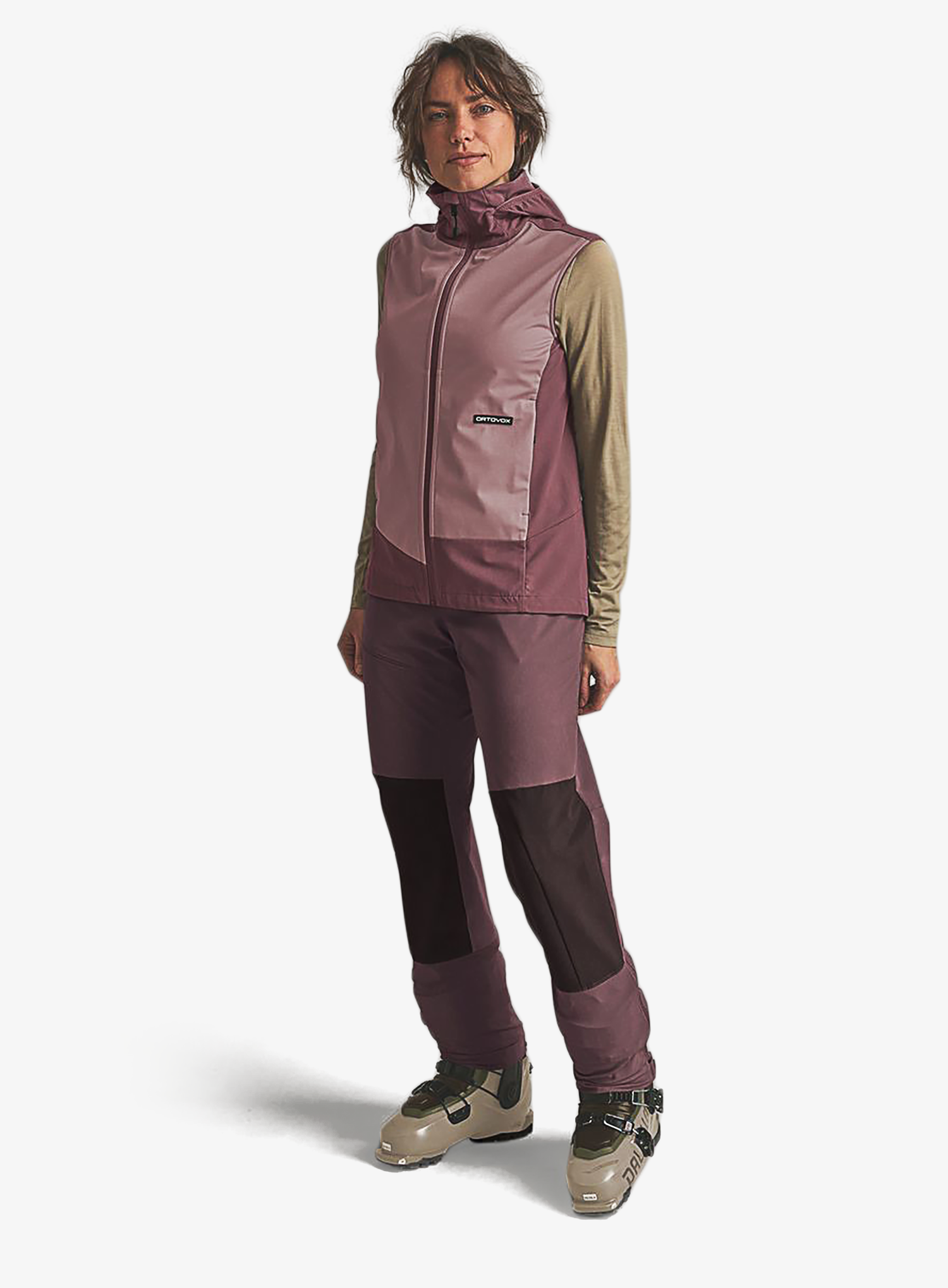 Vesta femei Ortovox Ortler Softshell Plus Vest - chestnut