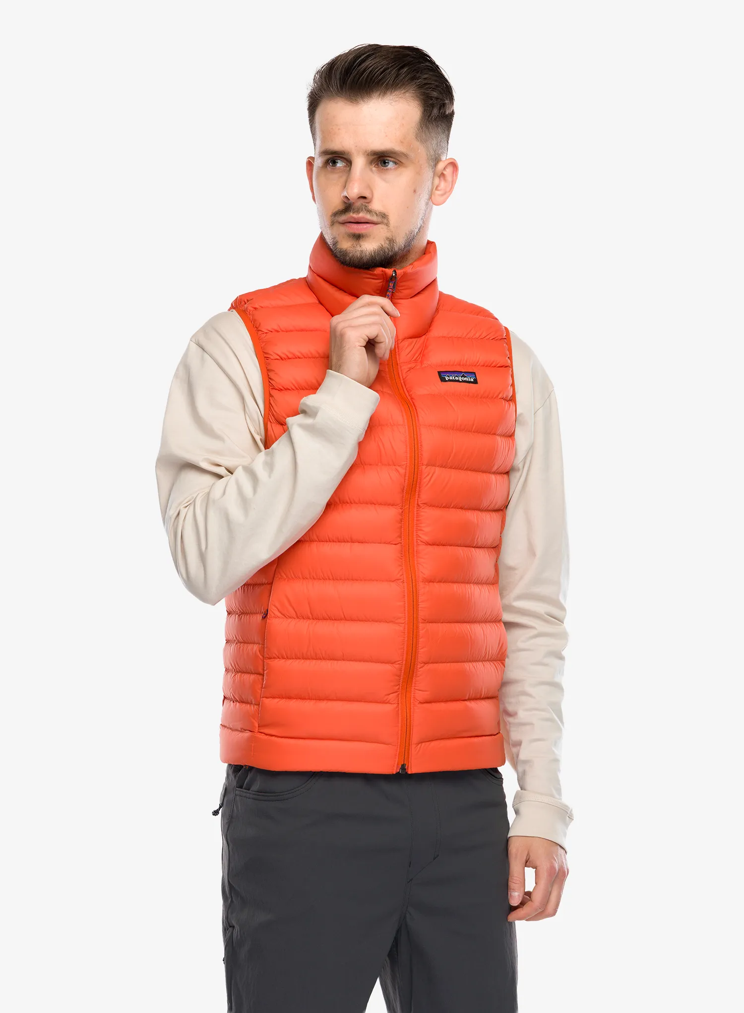 Vesta matlasata barbati Patagonia Down Sweater Vest - pollinator orange