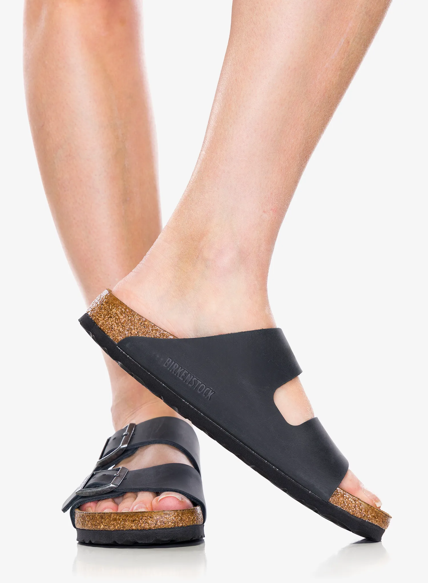 Papuci femei Birkenstock Arizona Leather Oiled - black