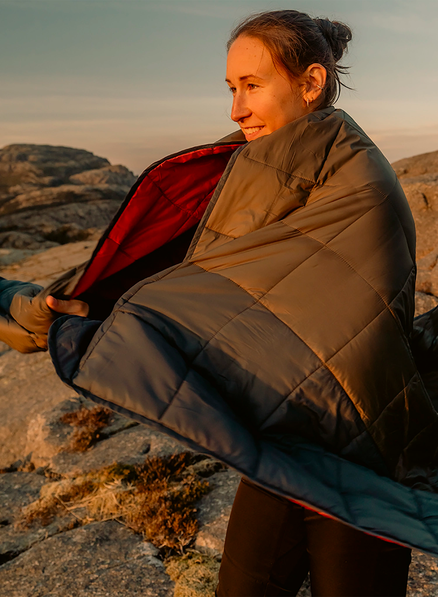 Plapumă Robens Snowfall Quilt - grey/red