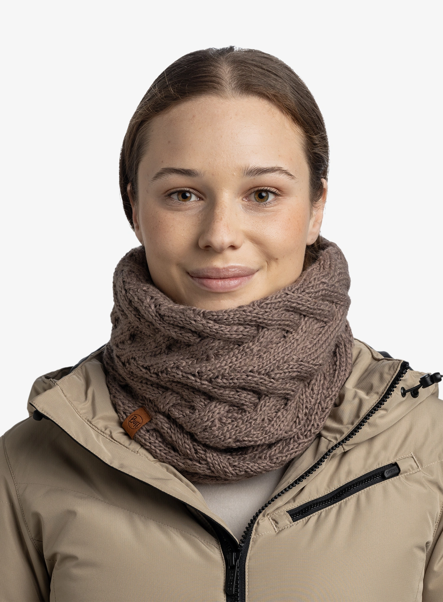 Bandana circulara Buff Knitted&Fleece Neckwarmer Caryn - cobblestone