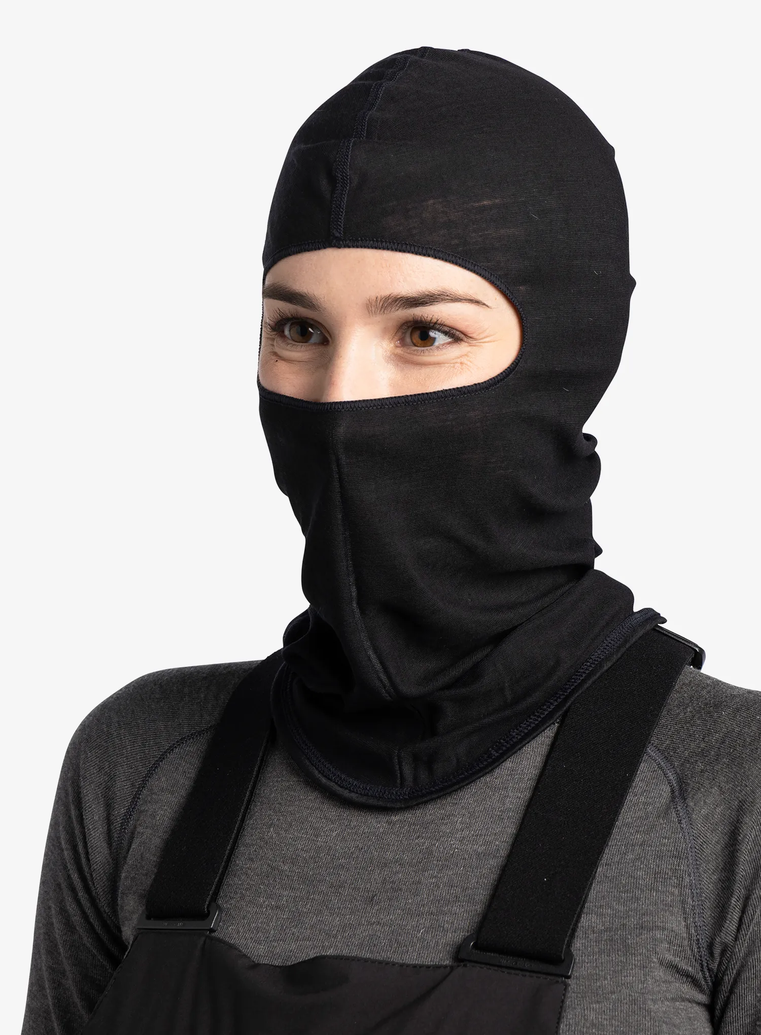 Cagula Buff Merino Lightweight Balaclava - solid black