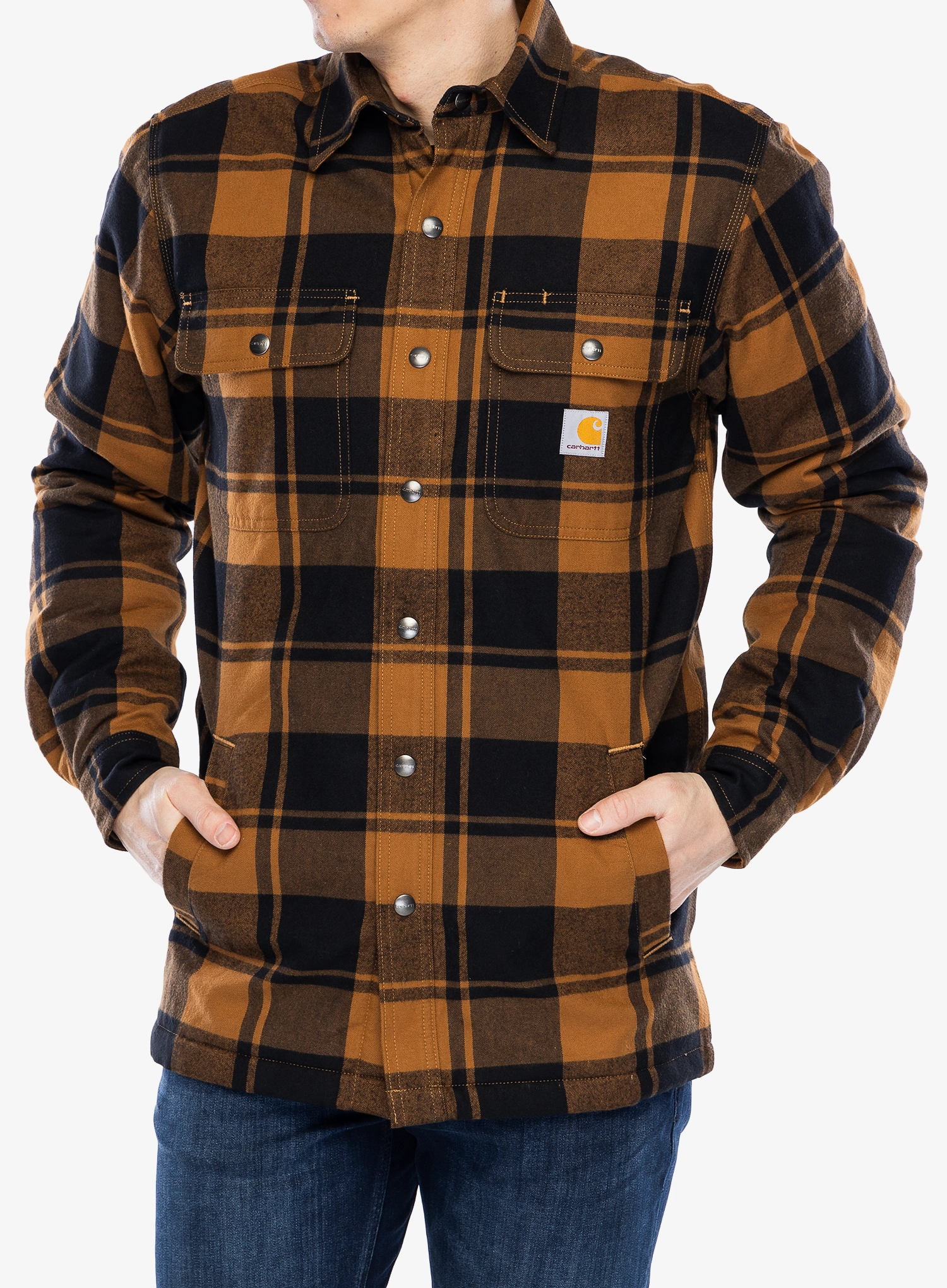 Cămaşă Carhartt Flannel Sherpa-Lined Shirt Jac - carhartt brown