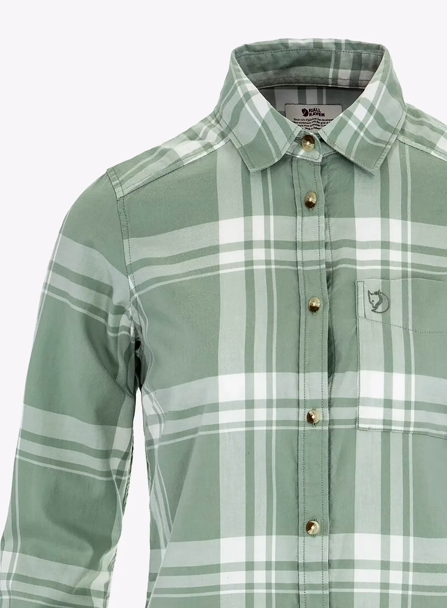 Camasa sport femei Fjallraven Ovik Lite Flannel Shirt - misty green/eggshell