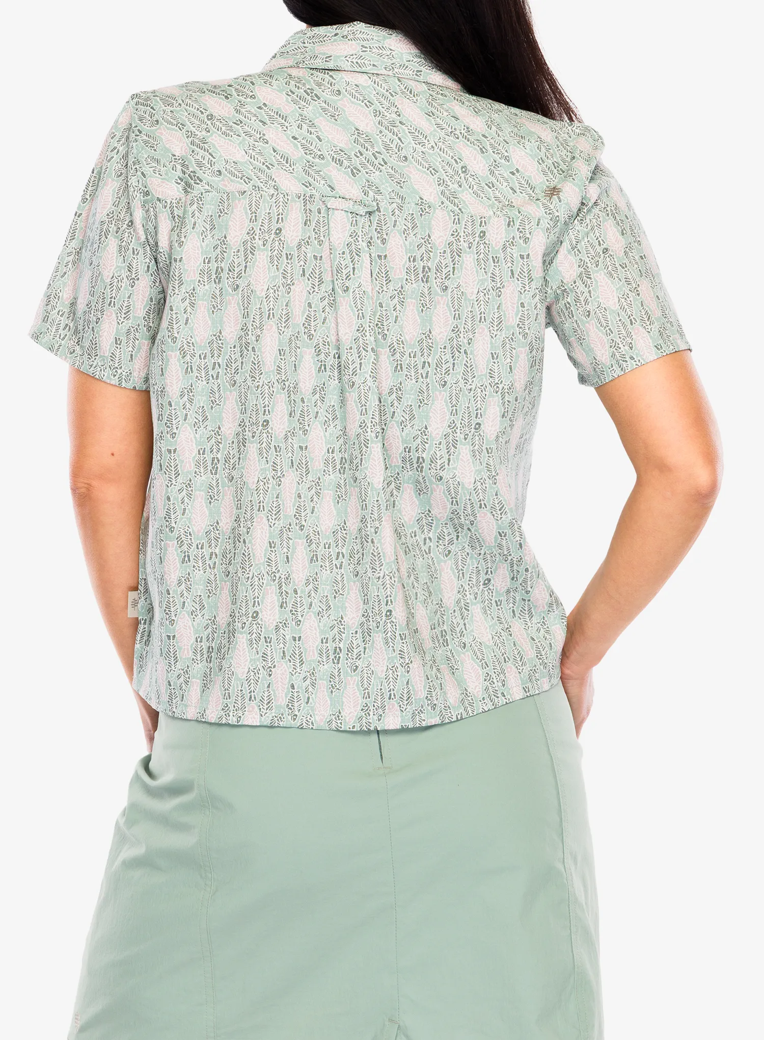 Camasa sport femei Royal Robbins Camino Pucker S/S - sage leaf fish pt
