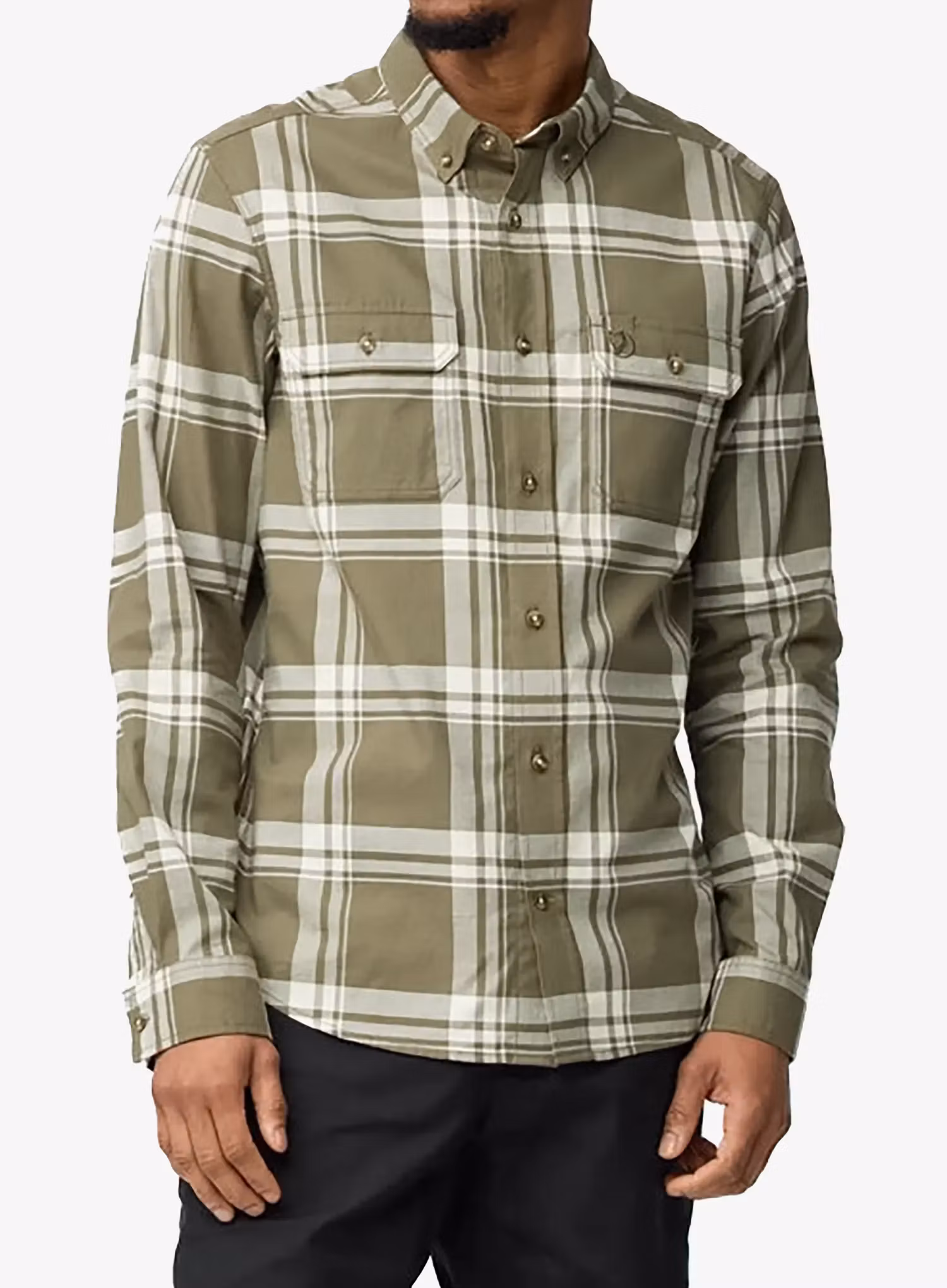 qweFjallravenOvikLiteFlannelShirtlaurelgreenchalkwhite7323451114427a.webp