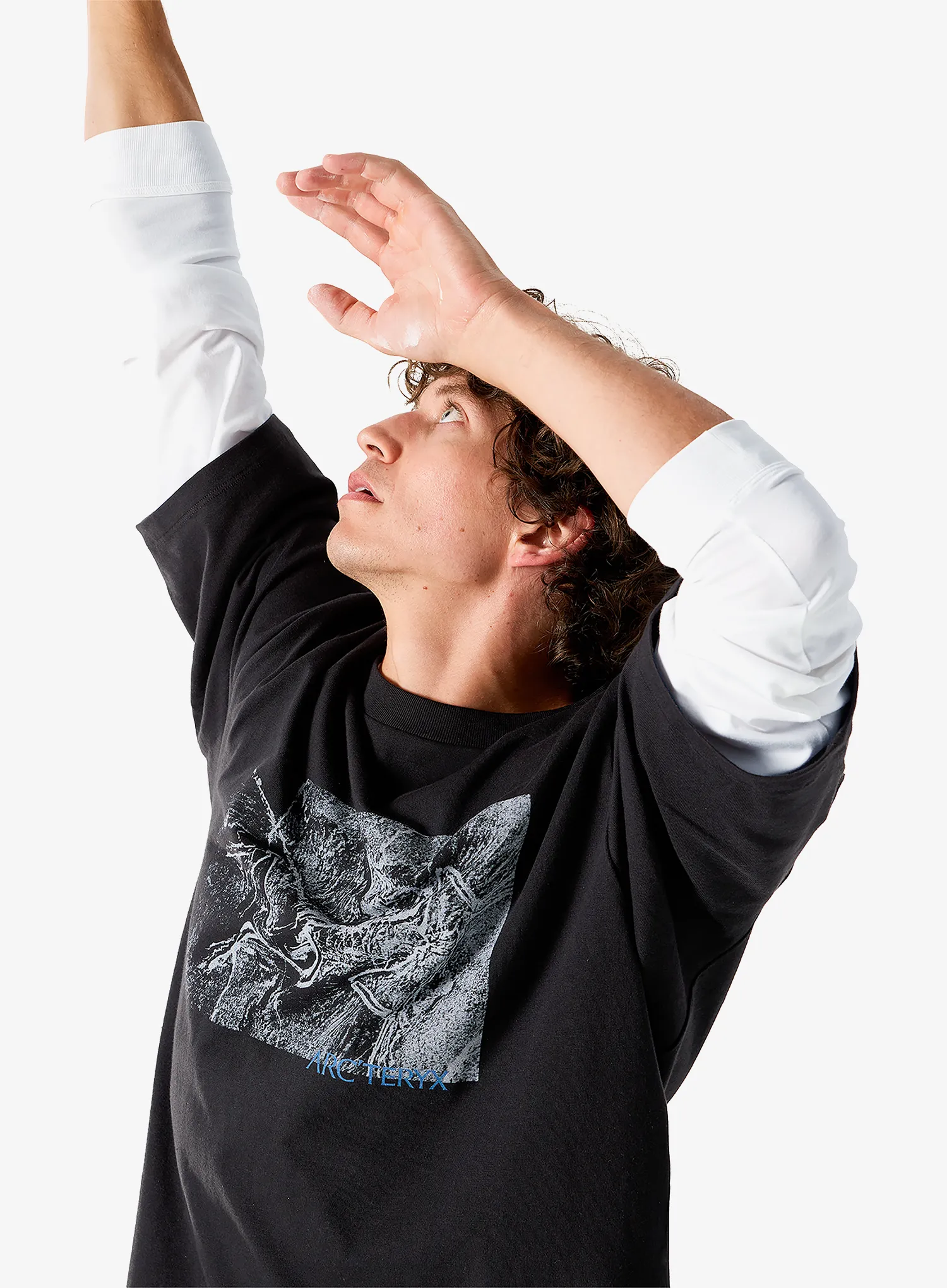 Tricou bumbac Arcteryx Kragg Cotton Lithographica SS - black