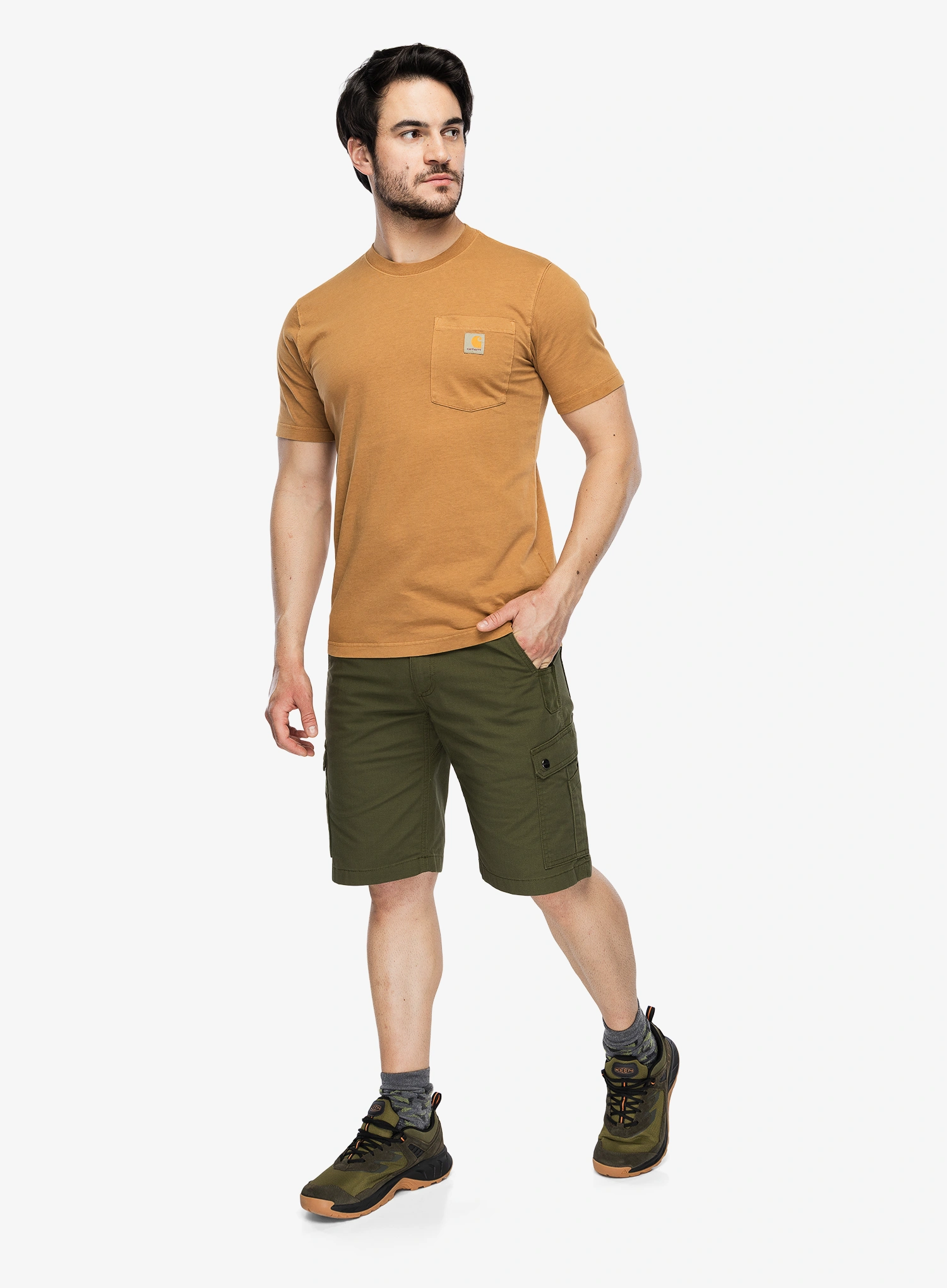 Tricou bumbac Carhartt Irvine Relaxed Garment Dyed T-Shirt - carhartt brown