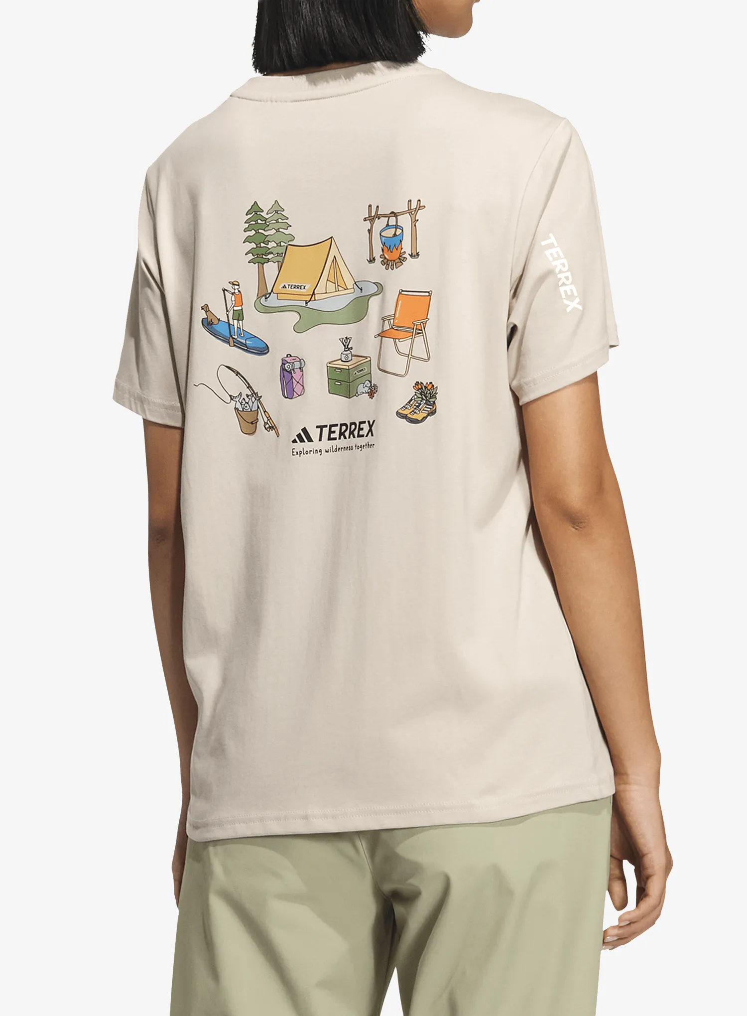 Tricou femei bumbac adidas TERREX Xploric Polygiene Graphic T-shirt - wonder taupe