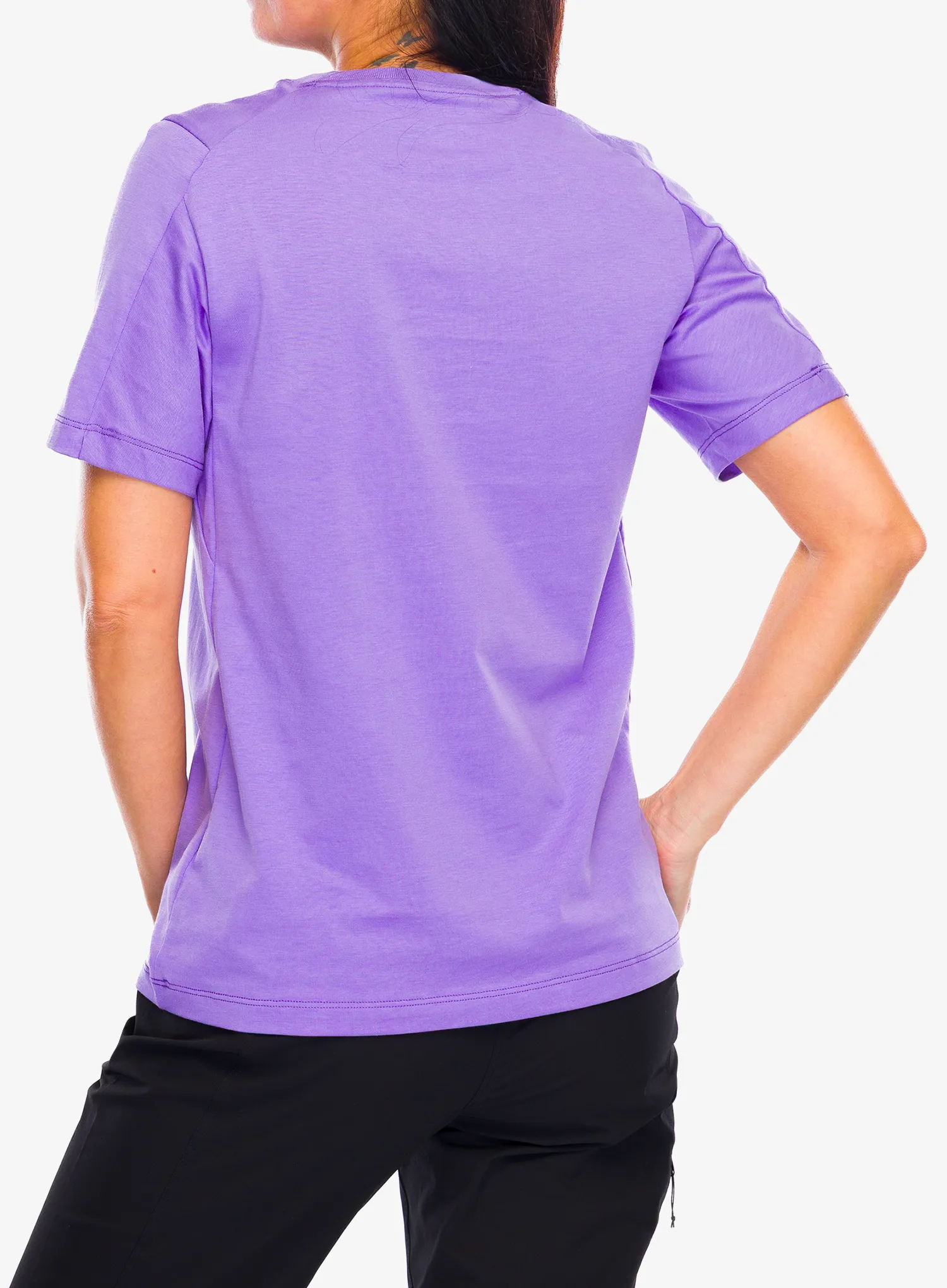 Tricou femei bumbac Arcteryx Kragg SL Cotton Emblem Crew SS - aster