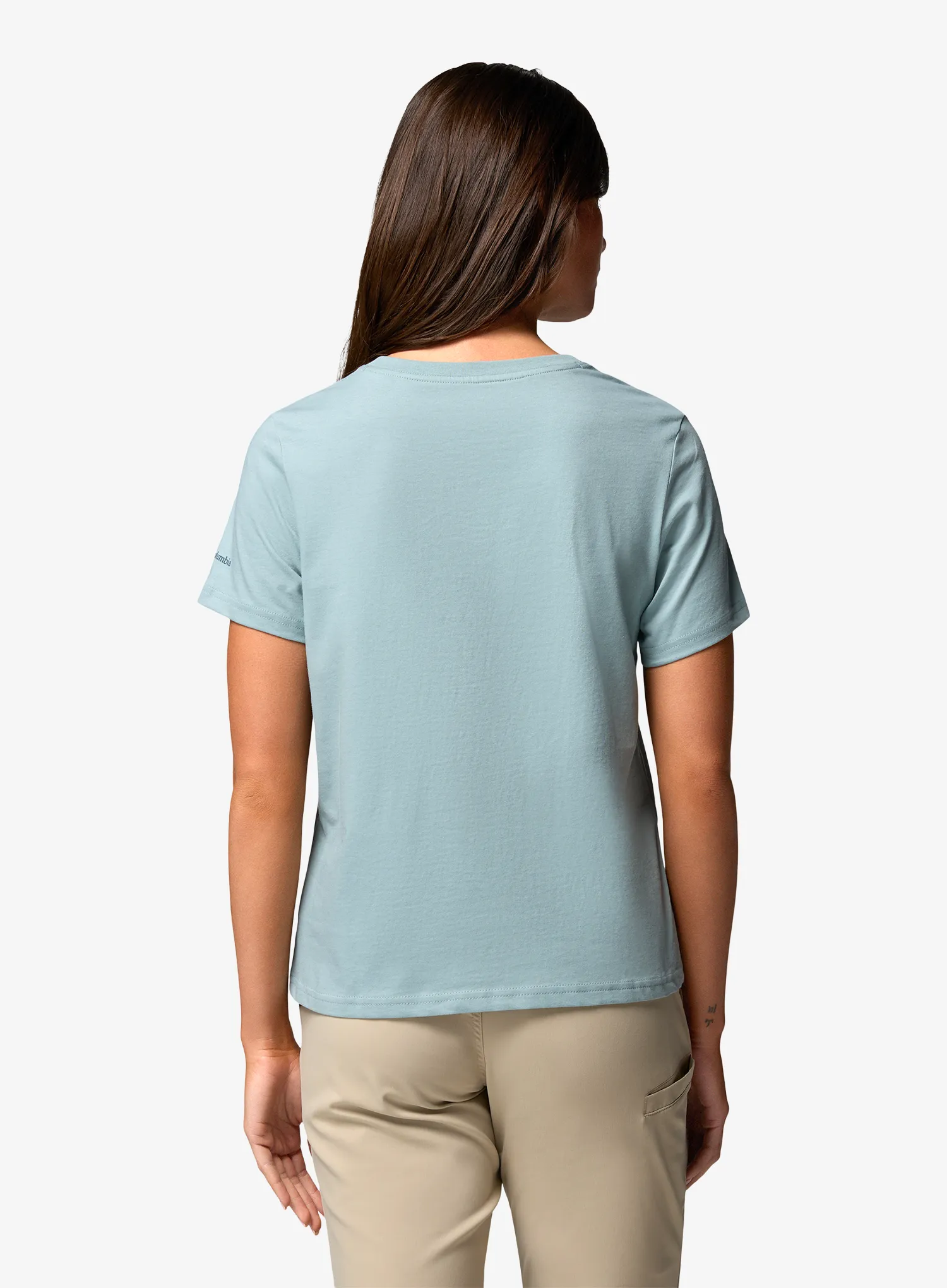 Tricou femei bumbac Columbia Rolling Bend Graphic S/S - crushed blue/stacked gem mini