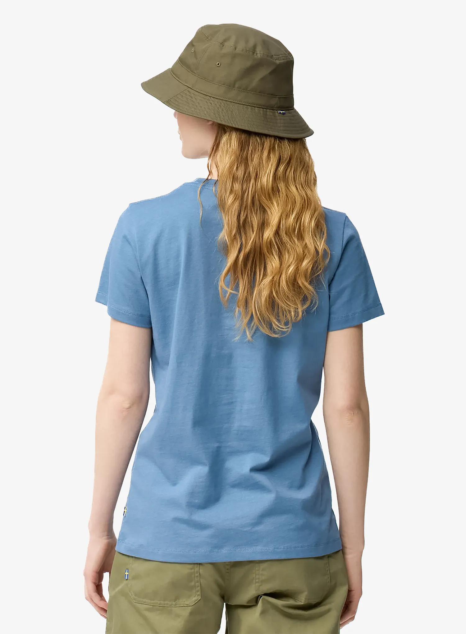 Tricou femei bumbac Fjallraven Fjallblomster Fox T-shirt - dawn blue