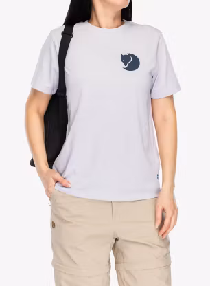 Tricou femei bumbac Fjallraven Fox Boxy Logo Tee - lavender mist