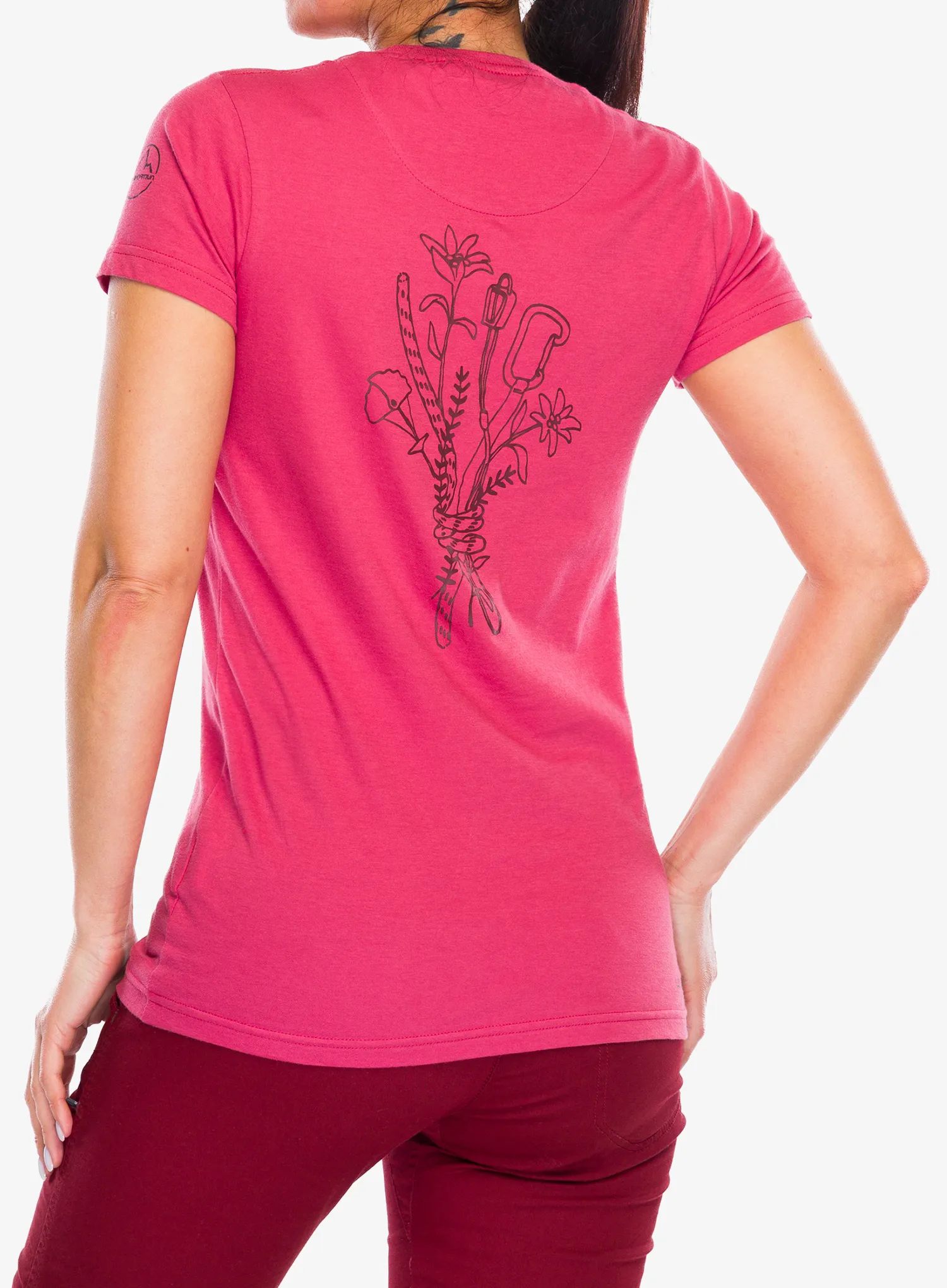 Tricou femei bumbac La Sportiva Climb Flower T-Shirt - rosebay