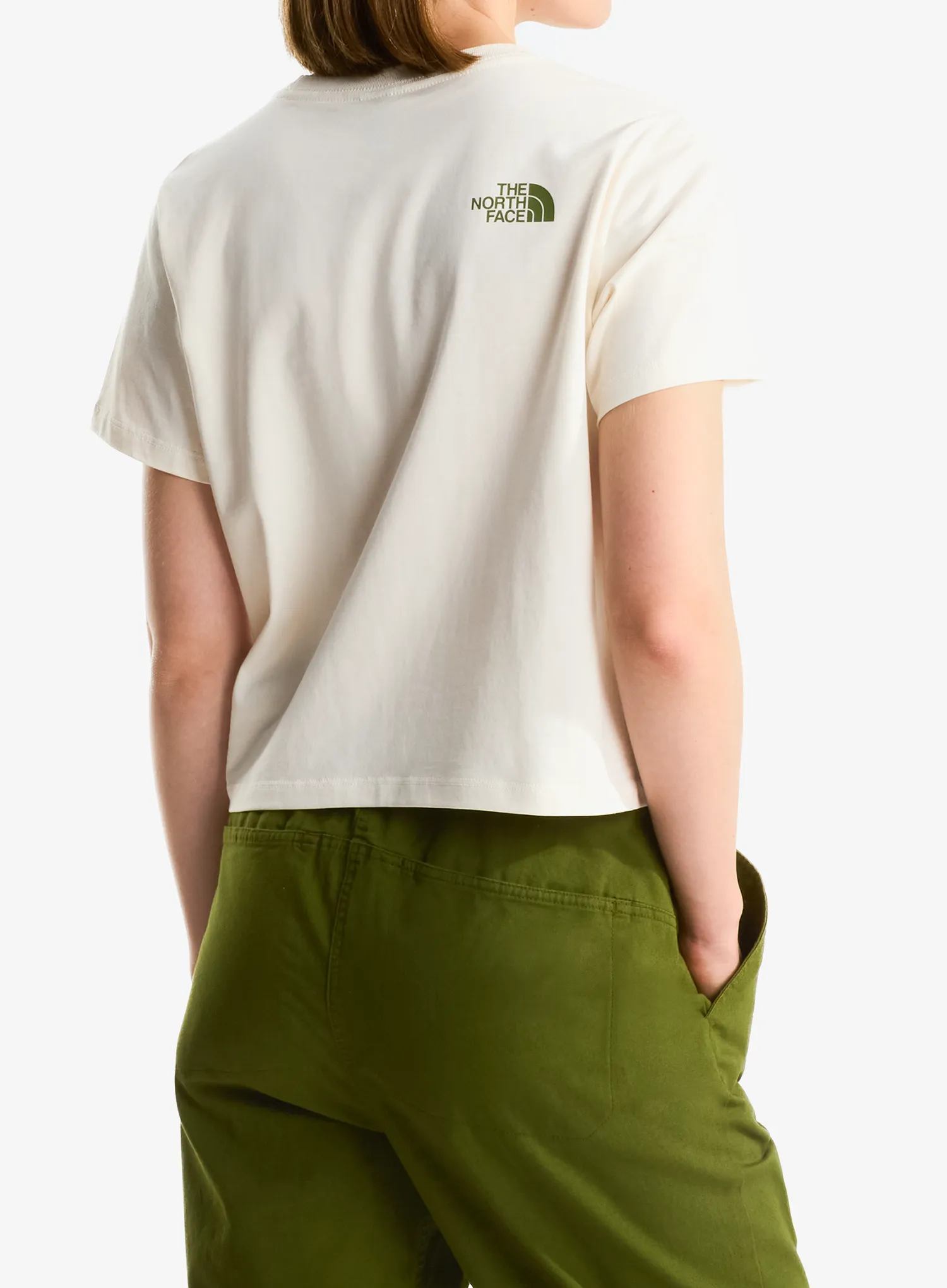 Tricou femei bumbac The North Face Flora Embro Regular Short Sleeve Tee - white dune
