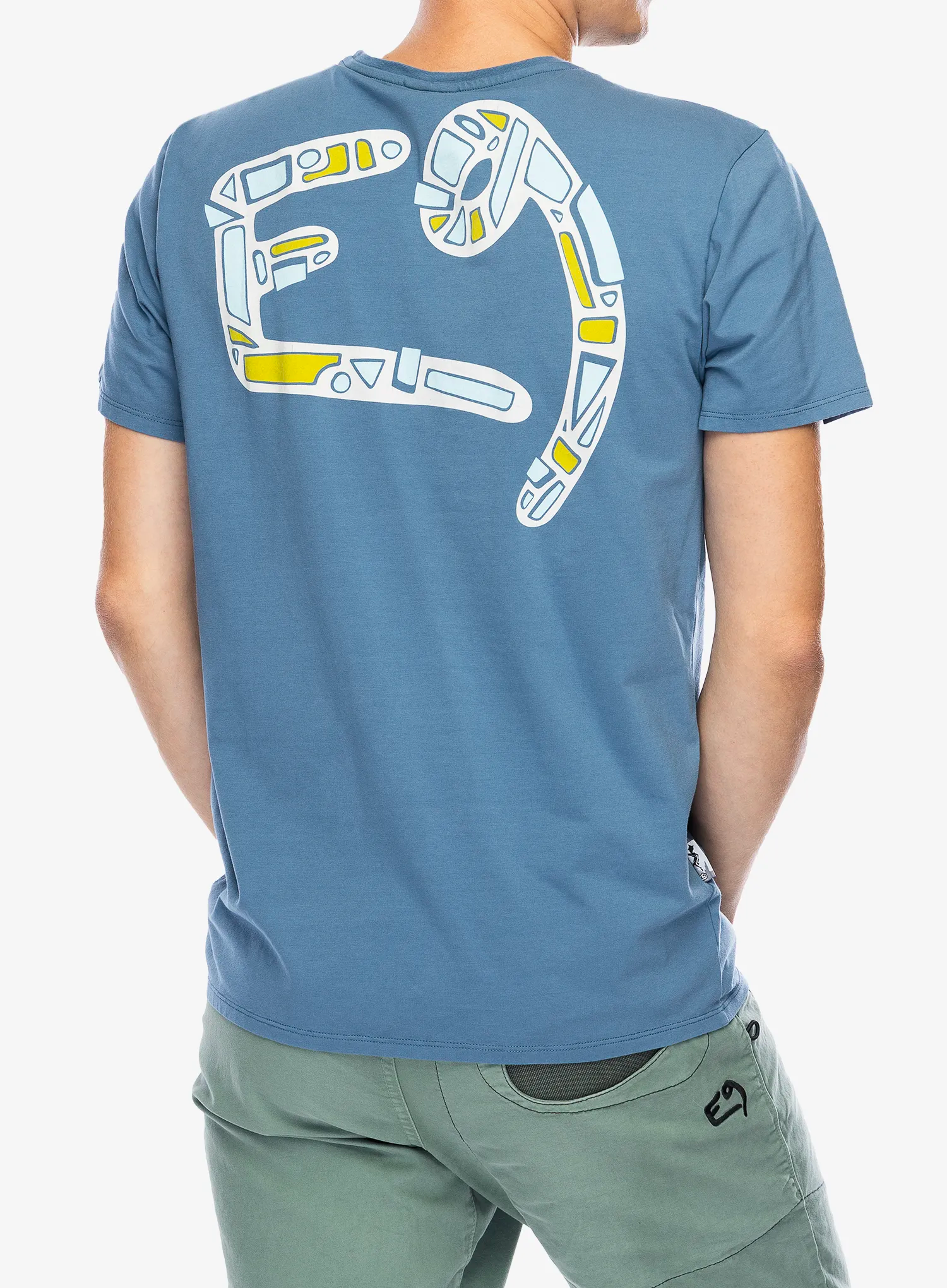 Tricou bumbac E9 Onemove - steel/blue
