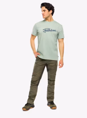 Tricou bumbac Fjallraven Archive Logo T-Shirt - misty green