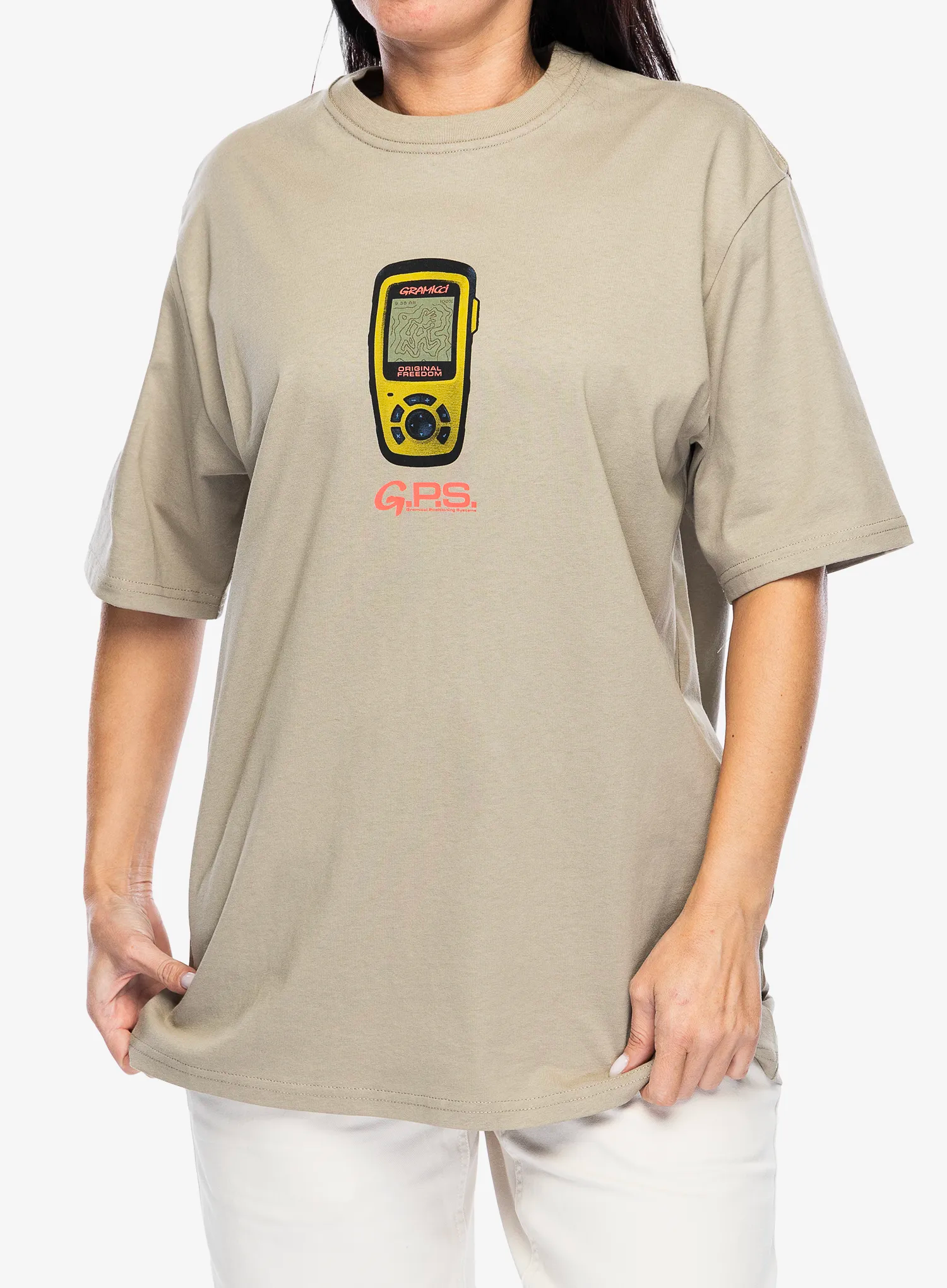 Tricou bumbac Gramicci Gps Tee - smoky sand