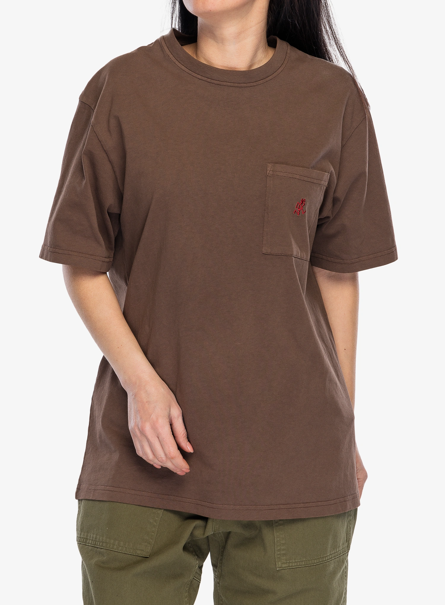 Tricou bumbac Gramicci One Point Tee Pigment Dyed - brown pigment