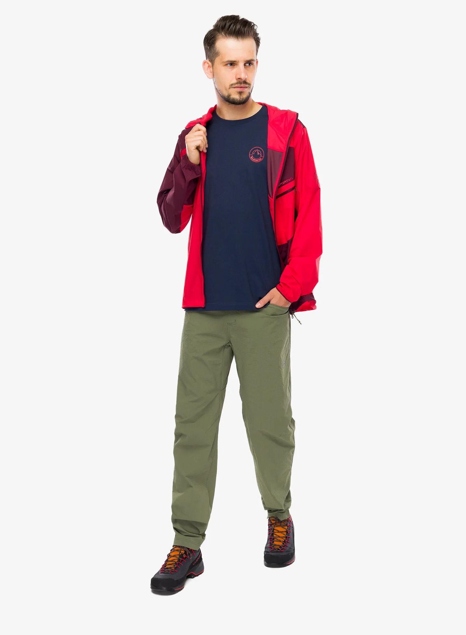 Tricou bumbac La Sportiva Circle Logo T-Shirt - night sky/mountain red