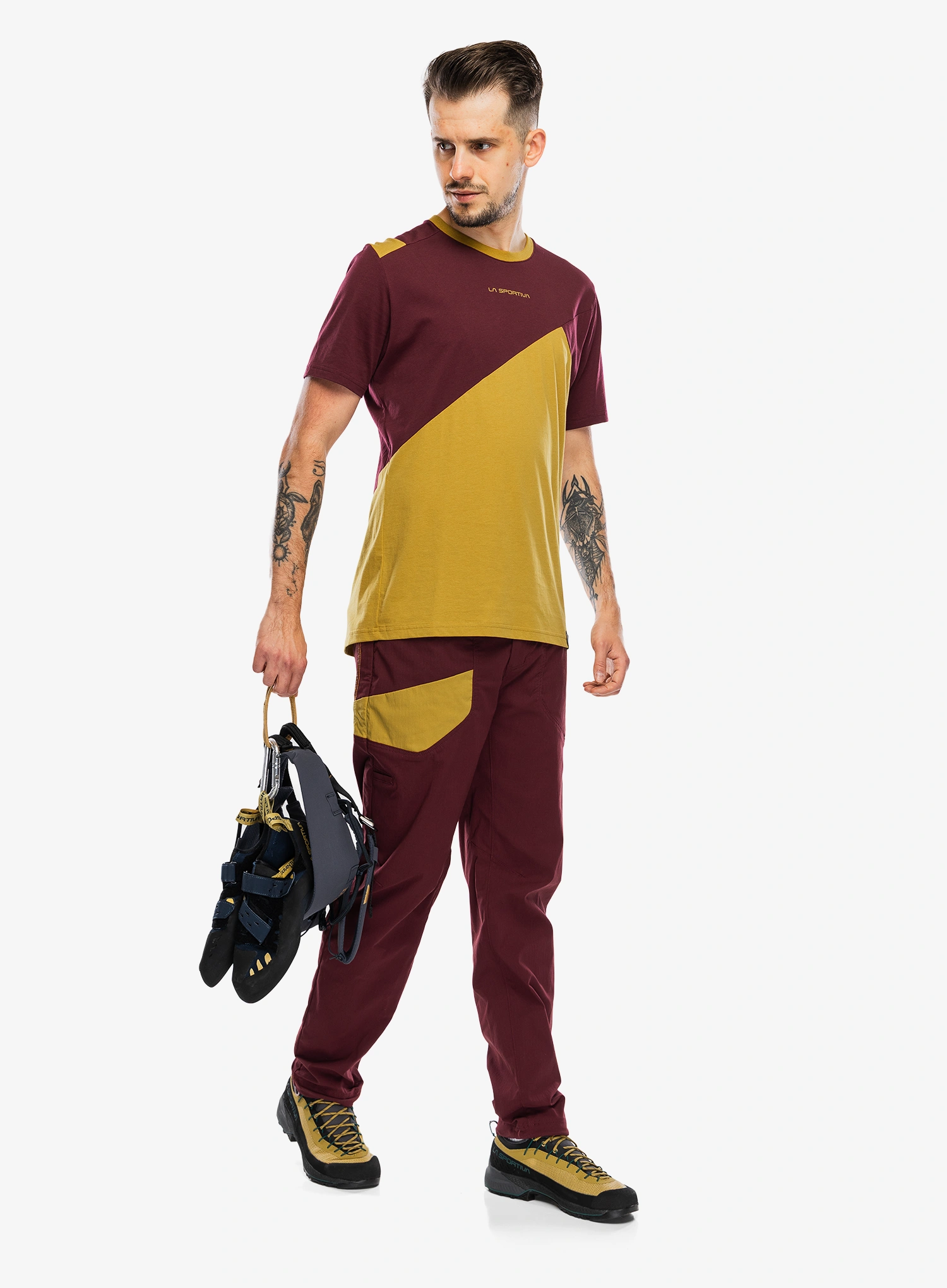 Tricou bumbac La Sportiva Dude T-Shirt - savana/redwood