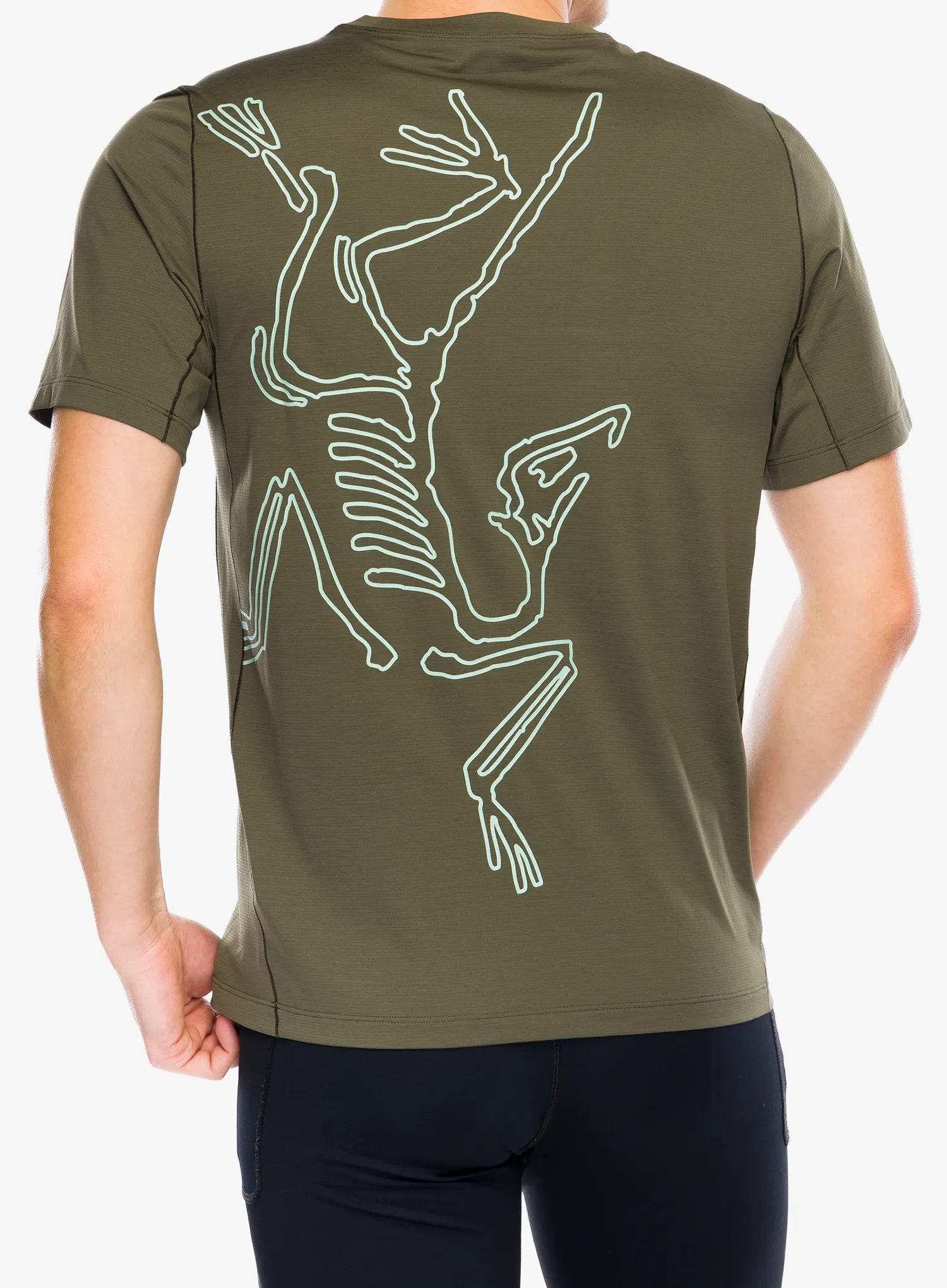 Tricou alergare Arcteryx Cormac ArcBird Logo SS - tatsu heather/stone green