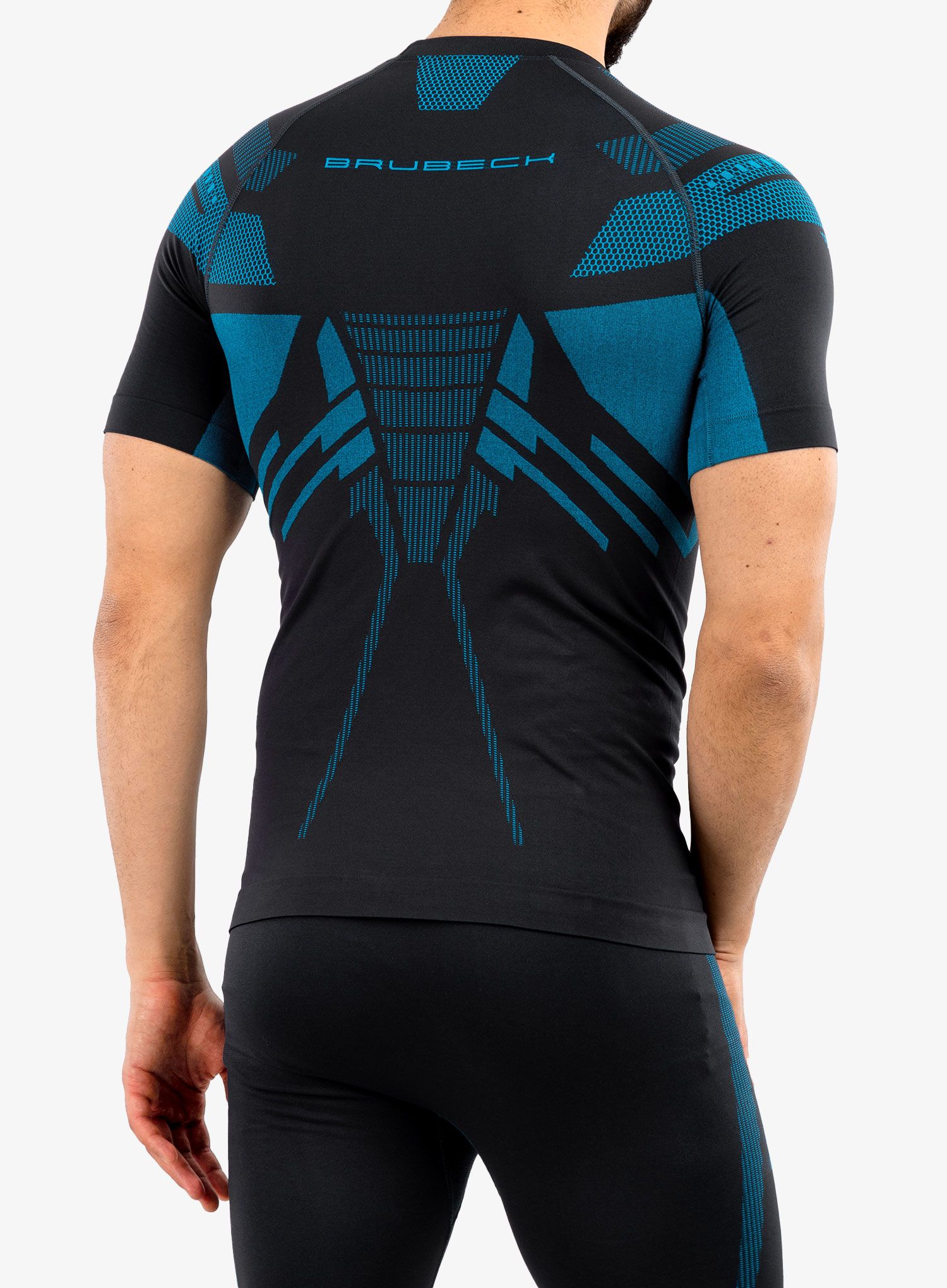 Tricou barbati Brubeck Dry T-shirt - graphite/blue