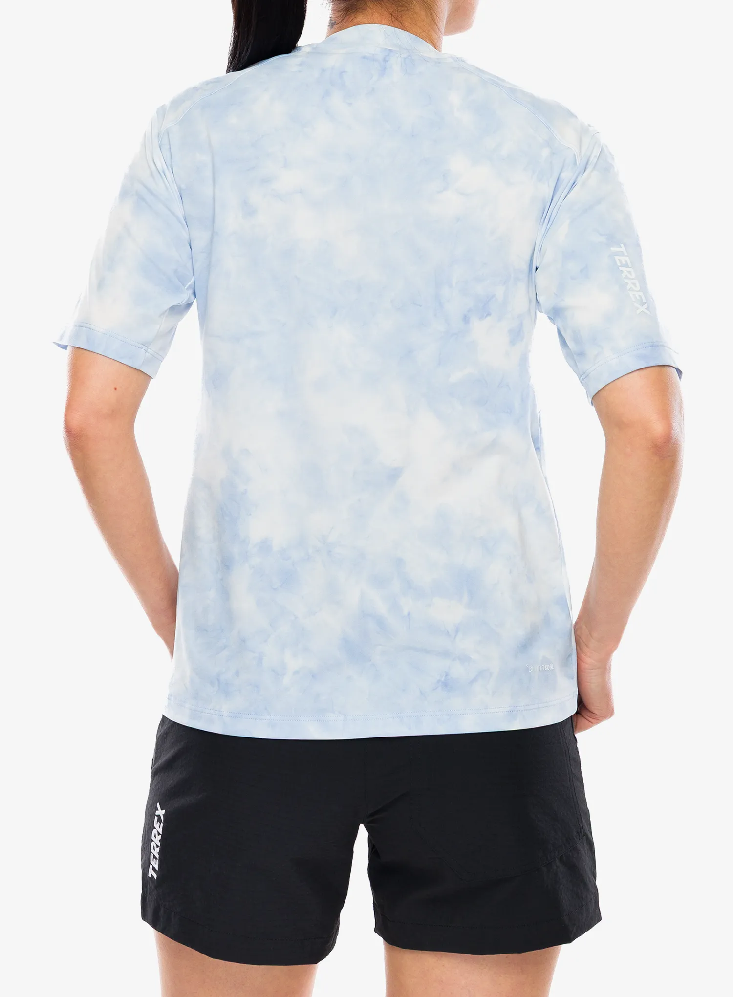 Tricou femei adidas TERREX Multi Spray Dye T-Shirt - white/glow blue