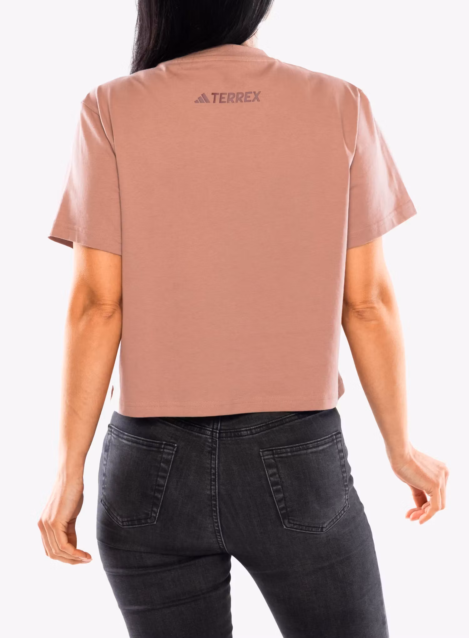 Tricou femei adidas TERREX Wild Cropped Tee - warm clay