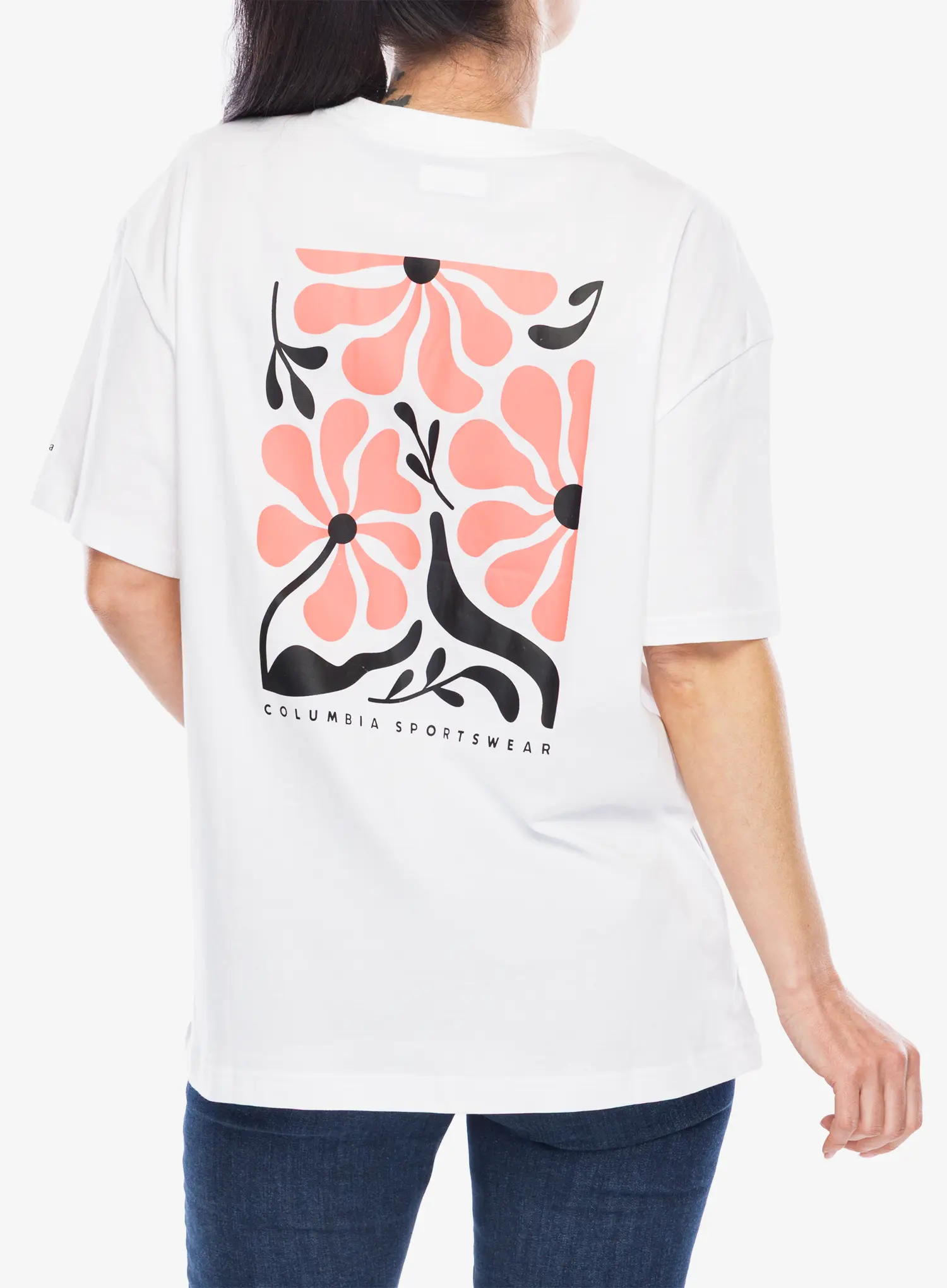 Tricou femei Columbia Rolling Bend Graphic Oversized Tee - white/floral fun
