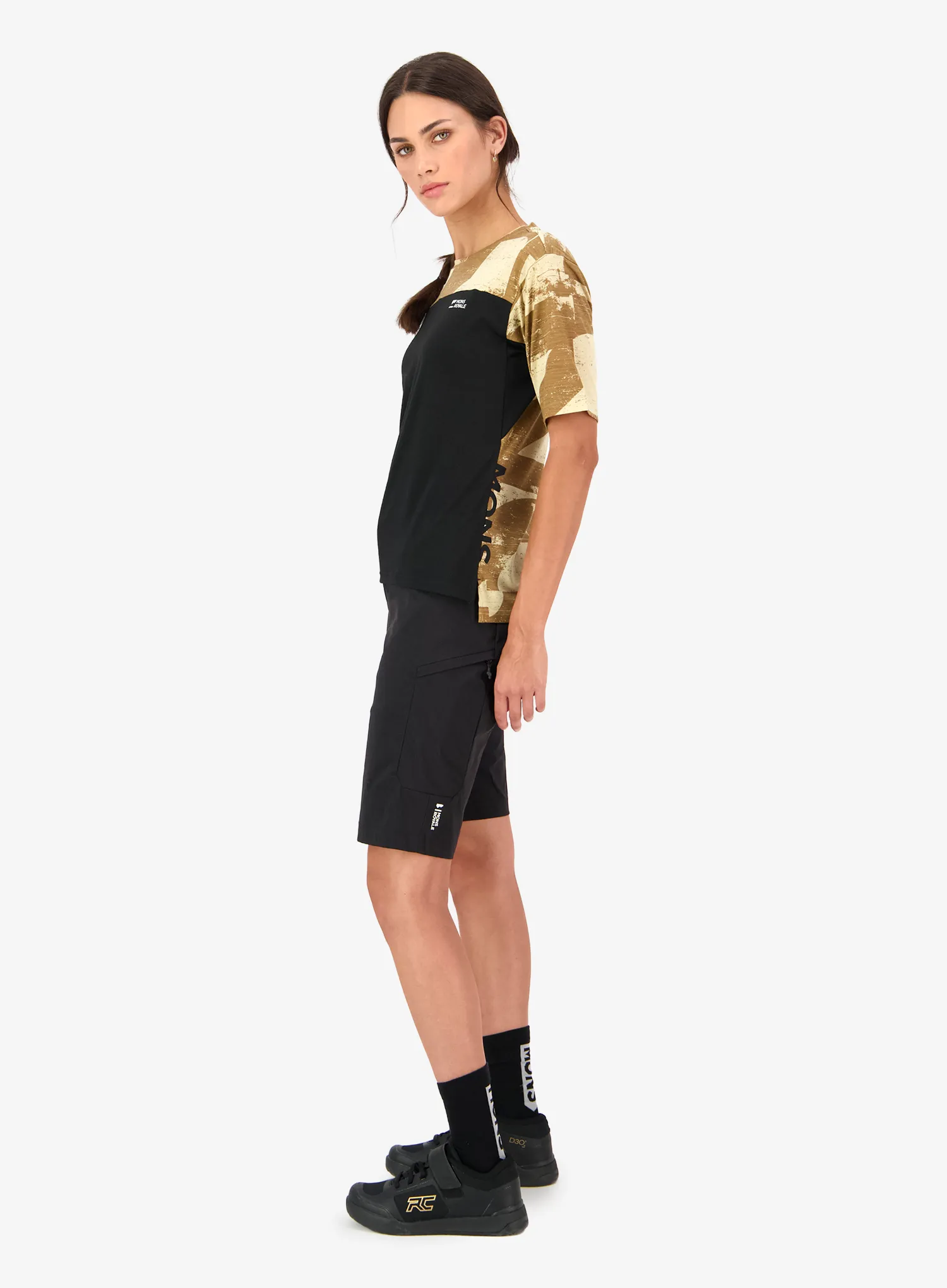 Tricou femei Mons Royale Diversion Merino Bike Jersey Short Sleeve - mr grunge/black