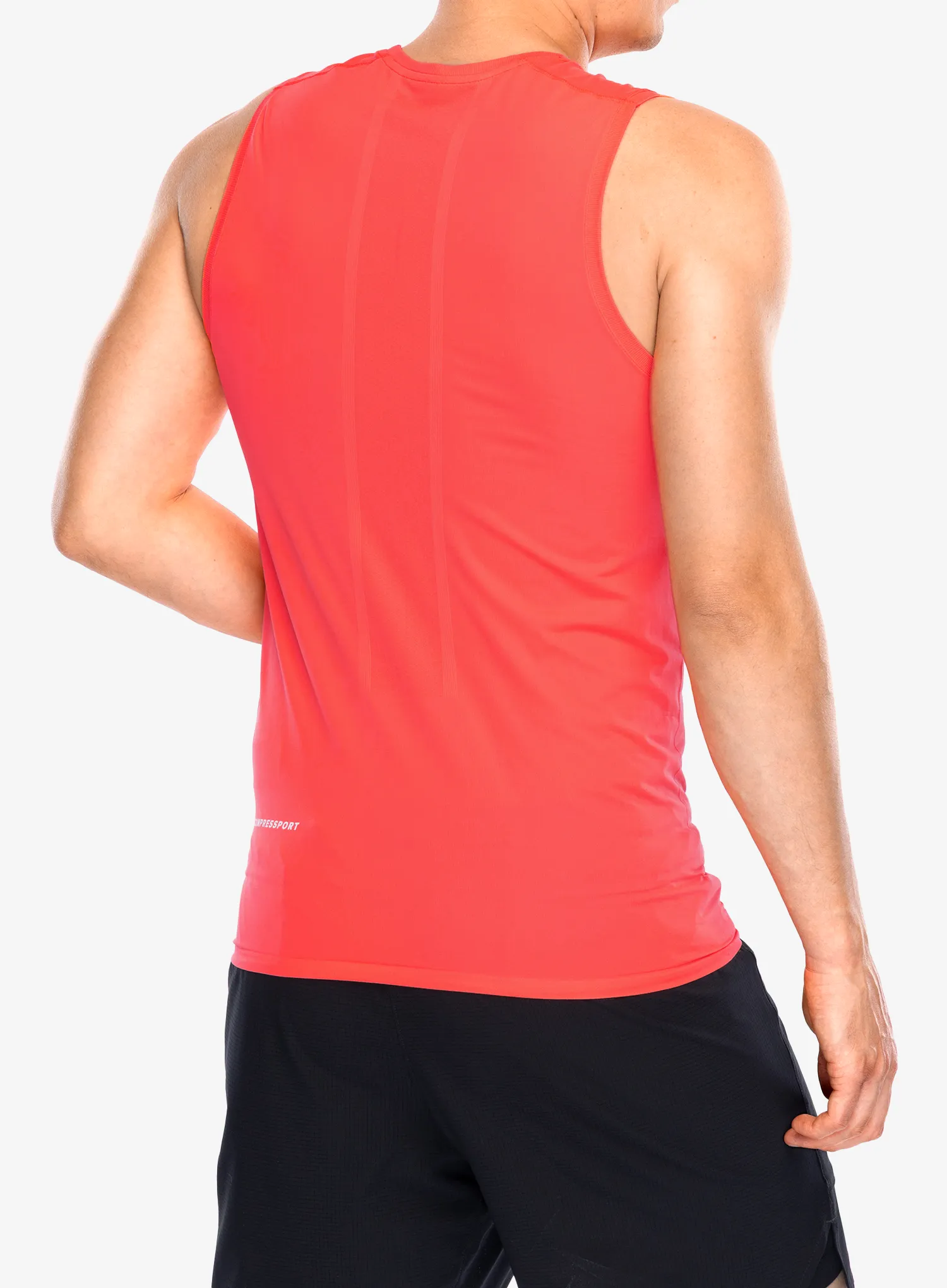 Tricou alergare Compressport Trail Racing Tank - fluo red