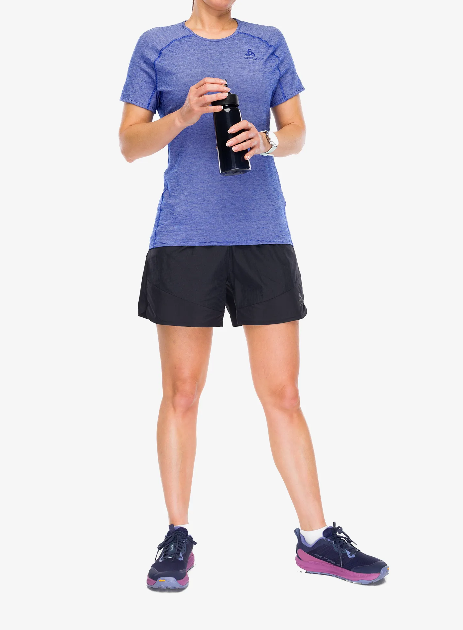 Tricou alergare femei Odlo X-Alp PW 115 T-Shirt Crew Neck S/S - dazzling blue melange
