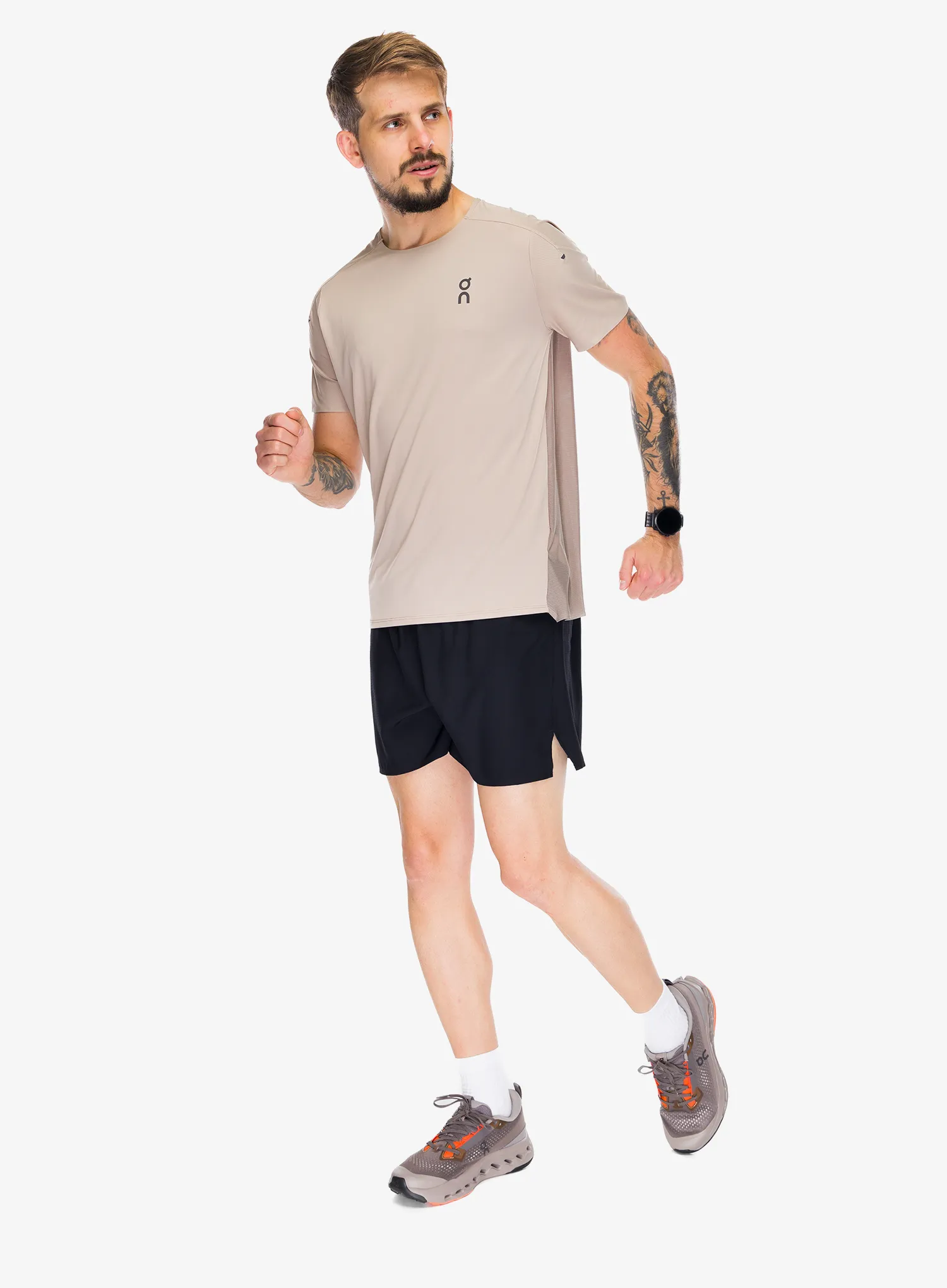 Tricou alergare On Performance-T - desert/cinder