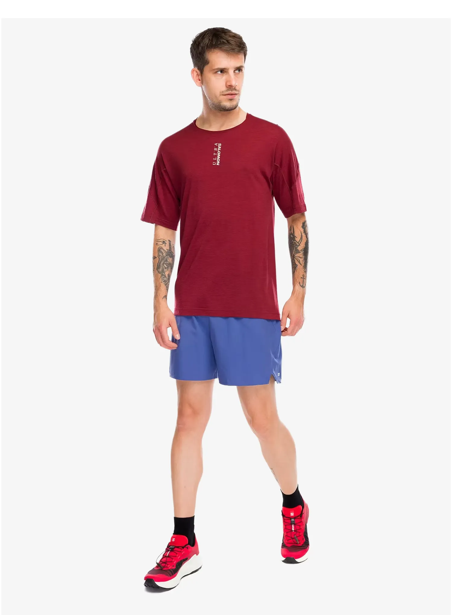 Tricou alergare Salomon Ultra S/S Tee - syrah
