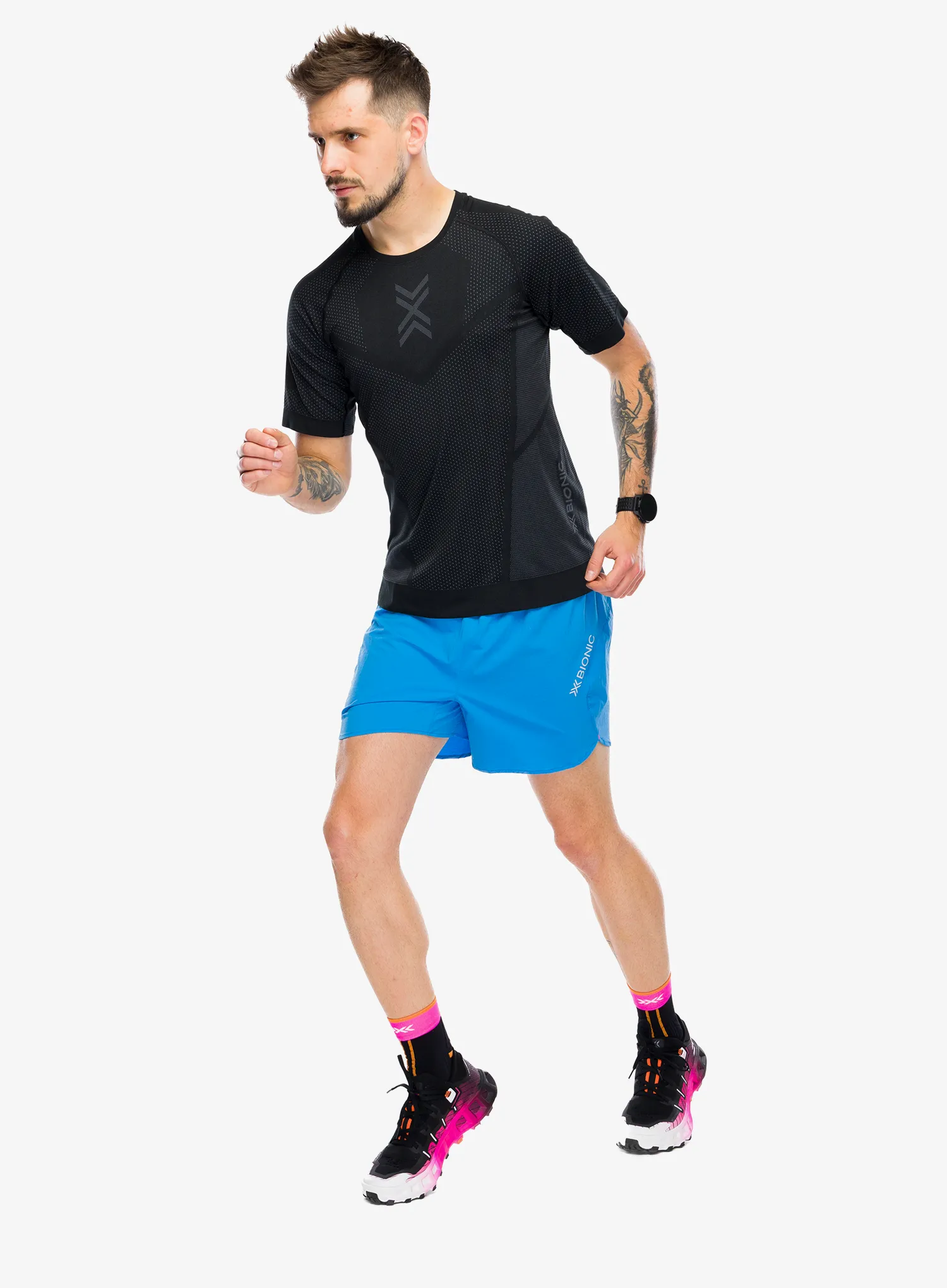 Tricou alergare X-bionic Xceed Run Shirt S/S - x black/rhino grey