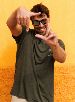 Tricou Flov Powell - olive/light brown
