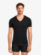 Tricou barbati Icebreaker Anatomica S/S V - black/monsoon