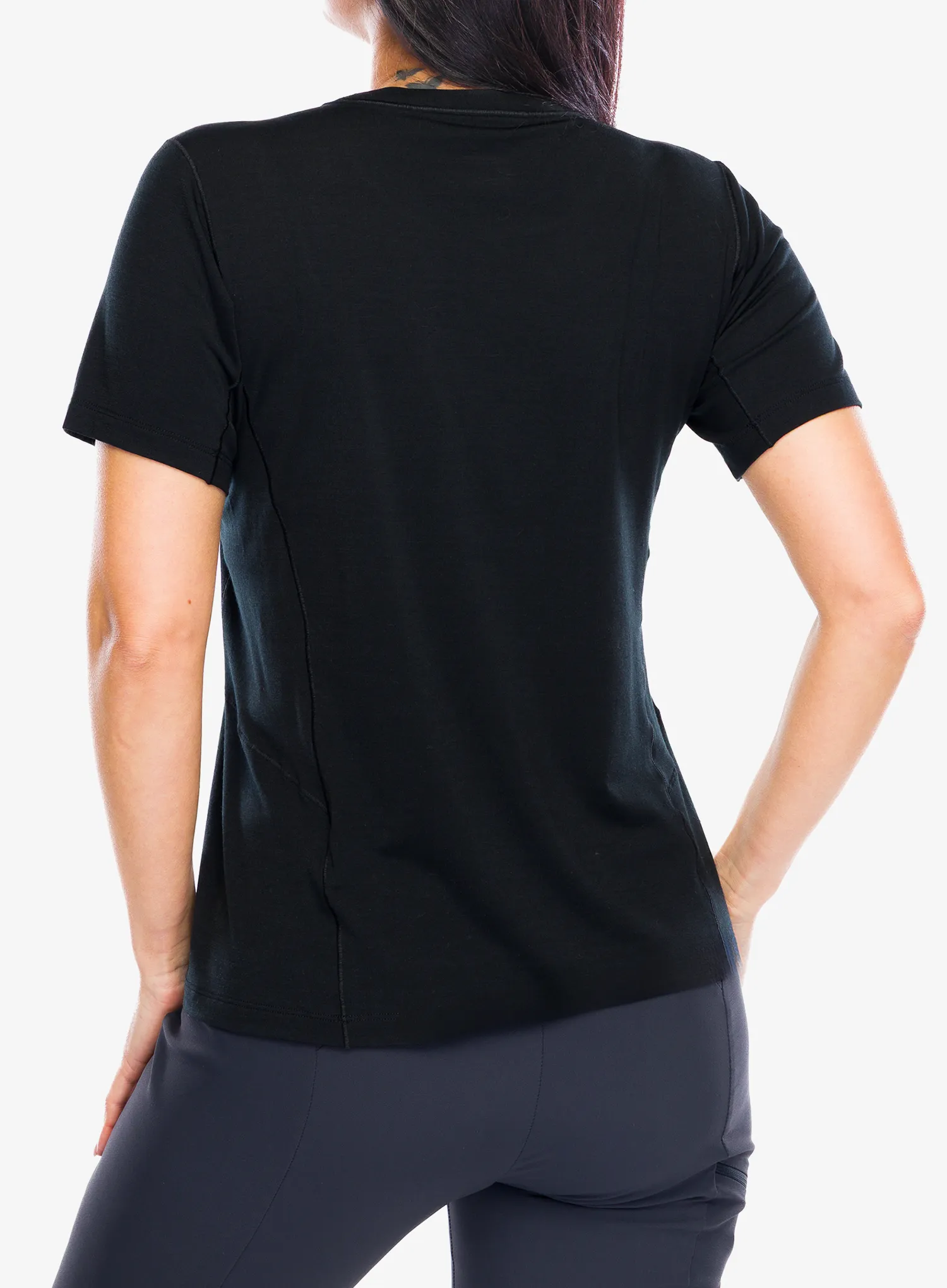 Tricou cu lana merinos femei Arcteryx Lana Merino Wool Crew SS  - black