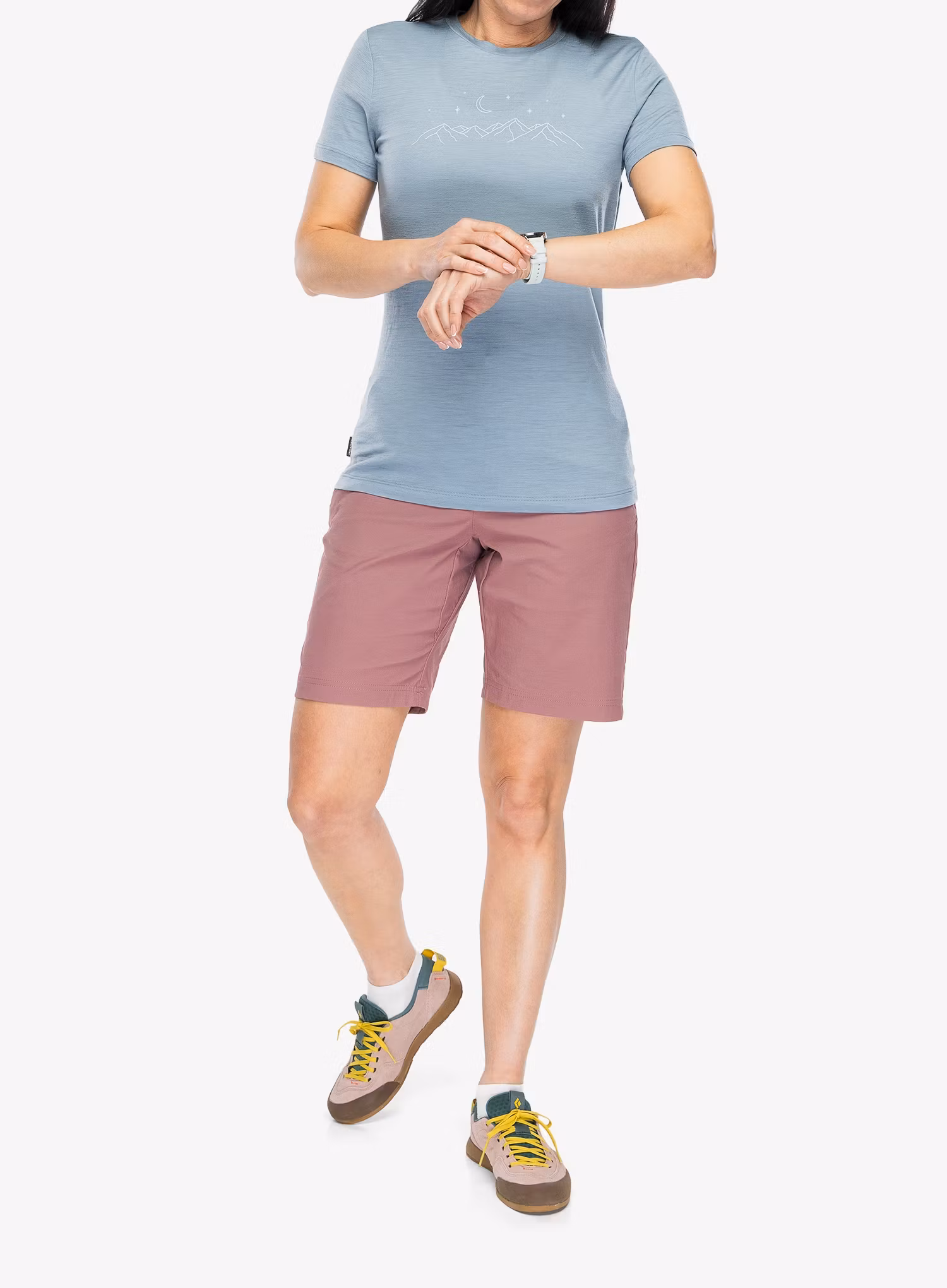 Tricou cu lana merinos femei Icebreaker Merino 150 Tech Lite SS Tee Sparkling Stars - flint blue