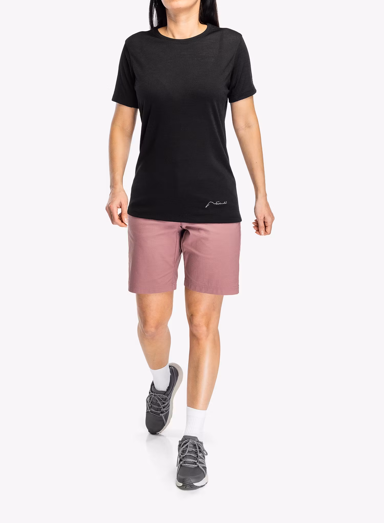 Tricou cu lana merinos femei Małachowski First Layer Merino - black/black