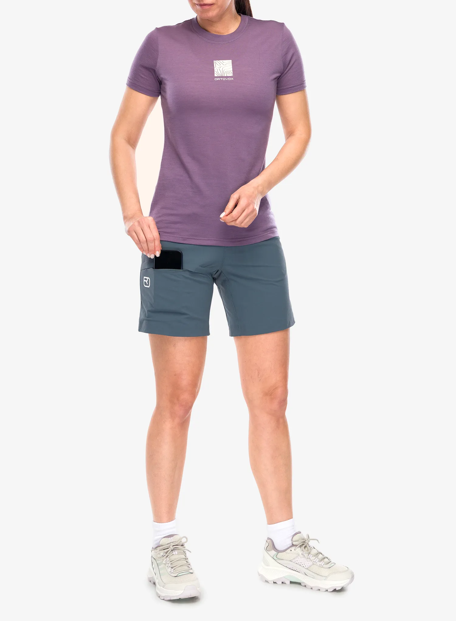 Tricou cu lana merinos femei Ortovox 120 Cool Tec Abstract TS - wild berry