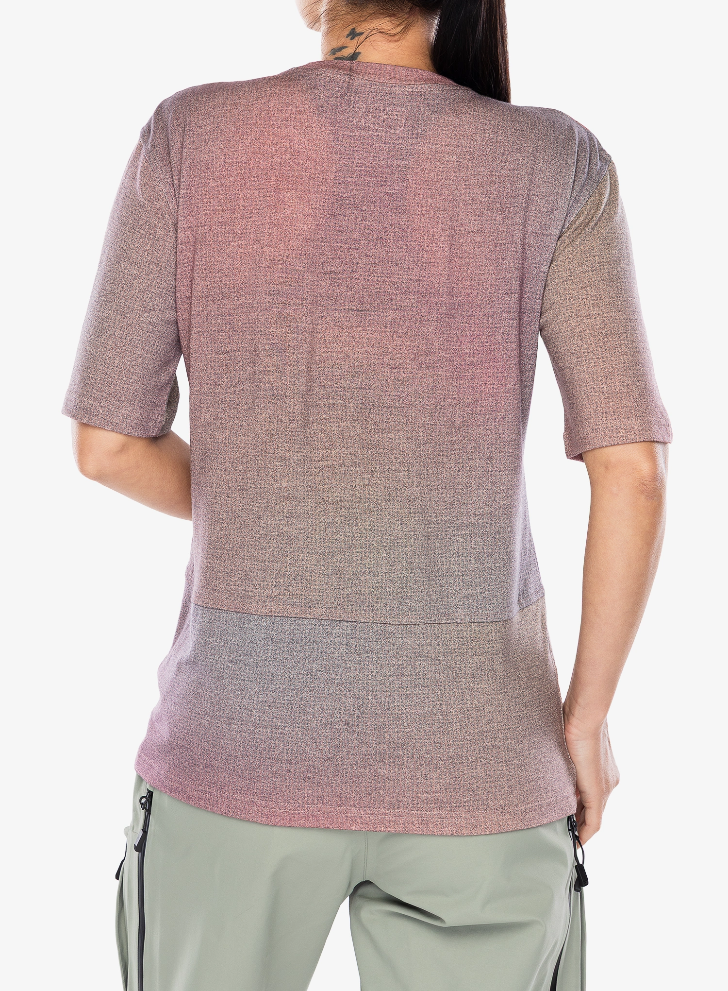 Tricou cu lana merinos femei Ortovox 185 Merino Patch Print Ts - aop dawn rose